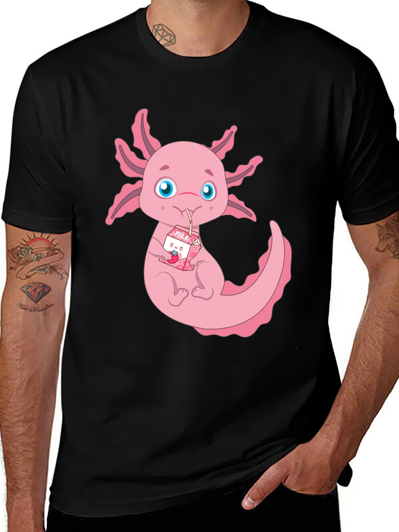 Variant 23 of Axolotl Milk T-Shirt - Cute Kawaii Animal Tee