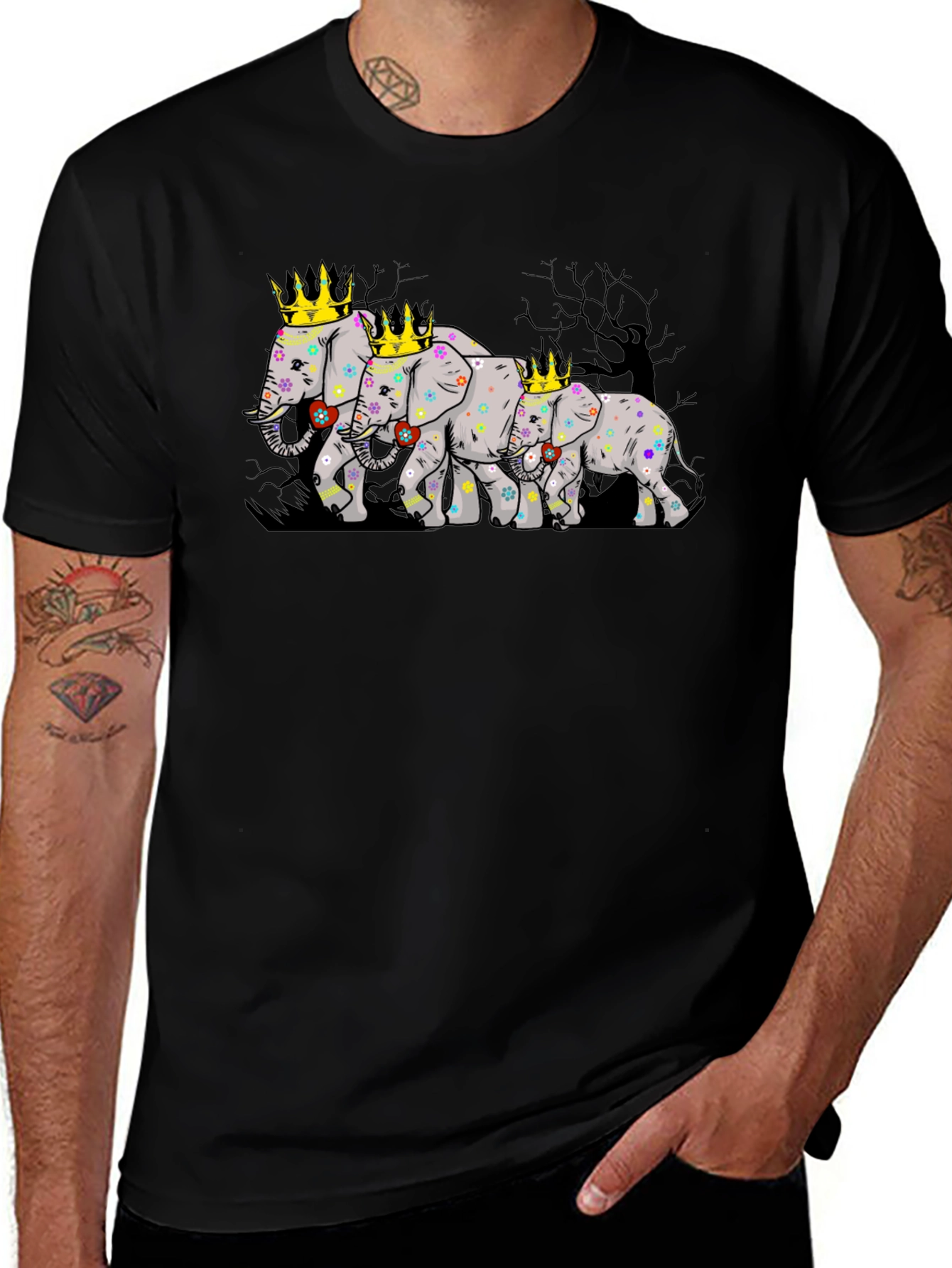 Variant 27 of Elephant Family Crowned T-Shirt