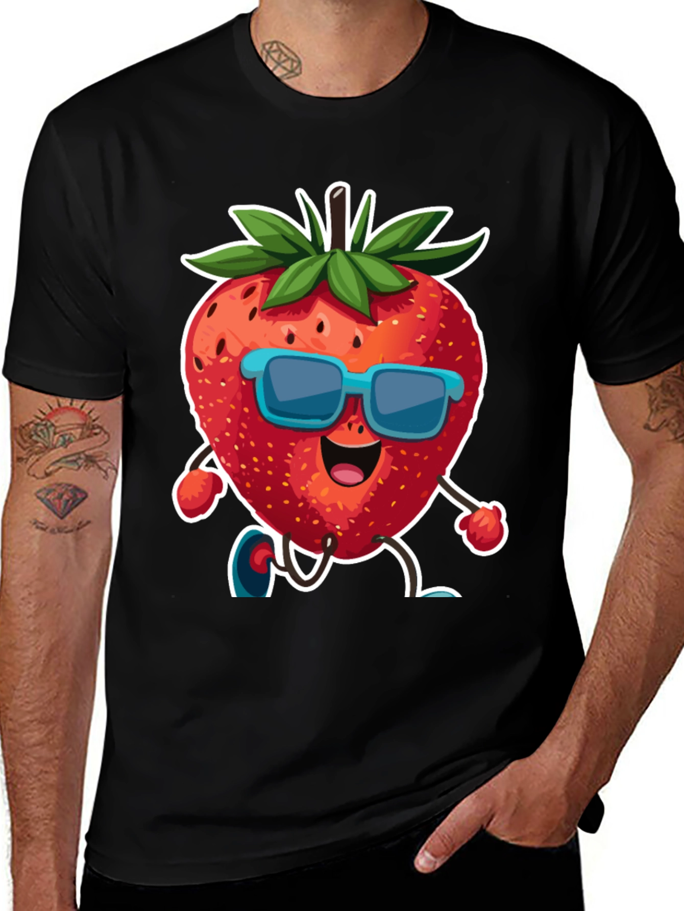 Variant 4 of Cool Strawberry Cartoon Graphic T-Shirt