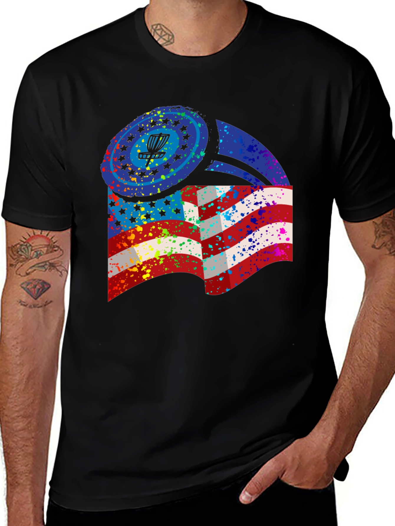 Variant 3 of Patriotic Disc Golf Graphic Tee