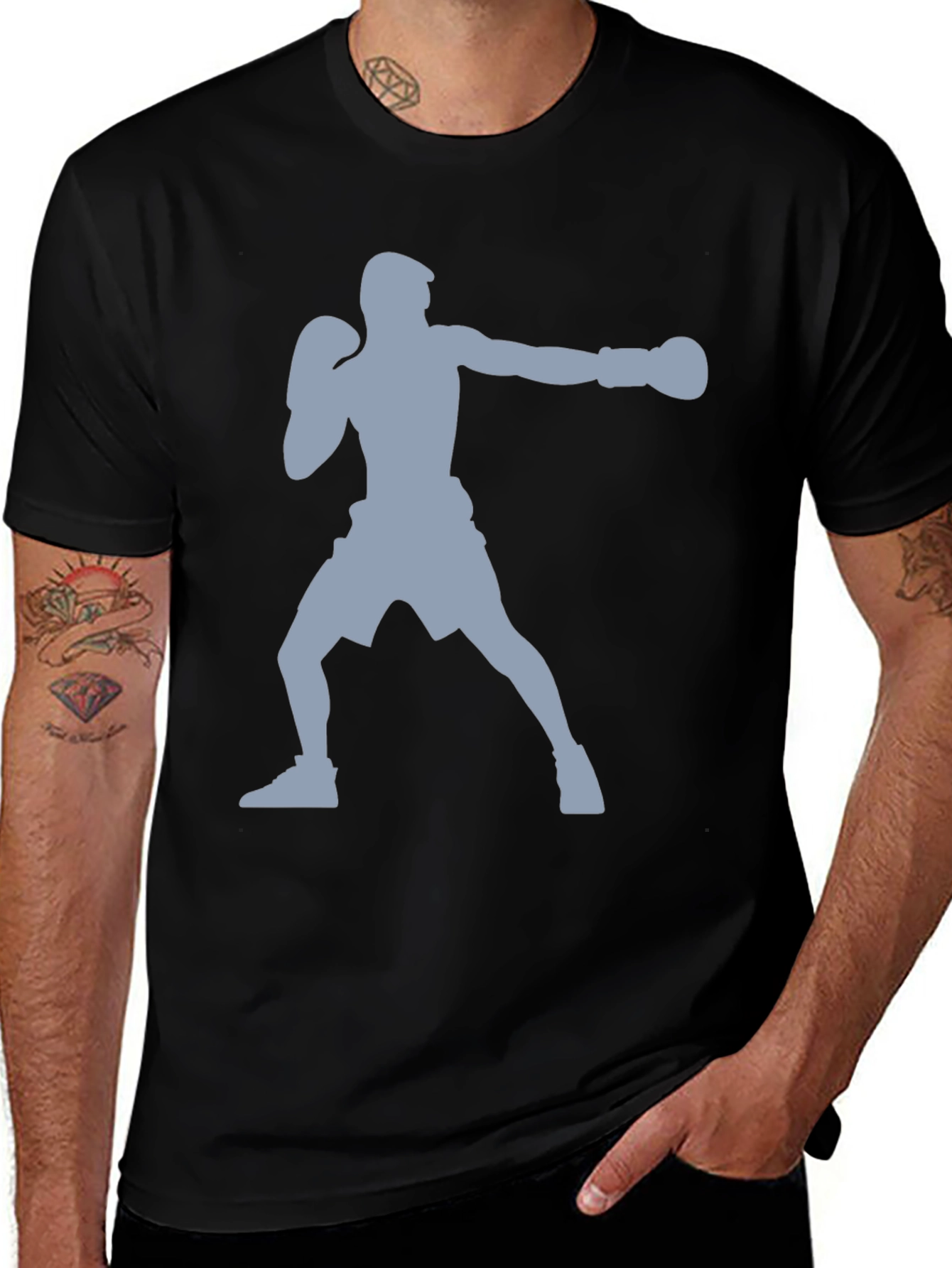 Variant 19 of Boxing Silhouette Graphic T-Shirt - Sporty Tee