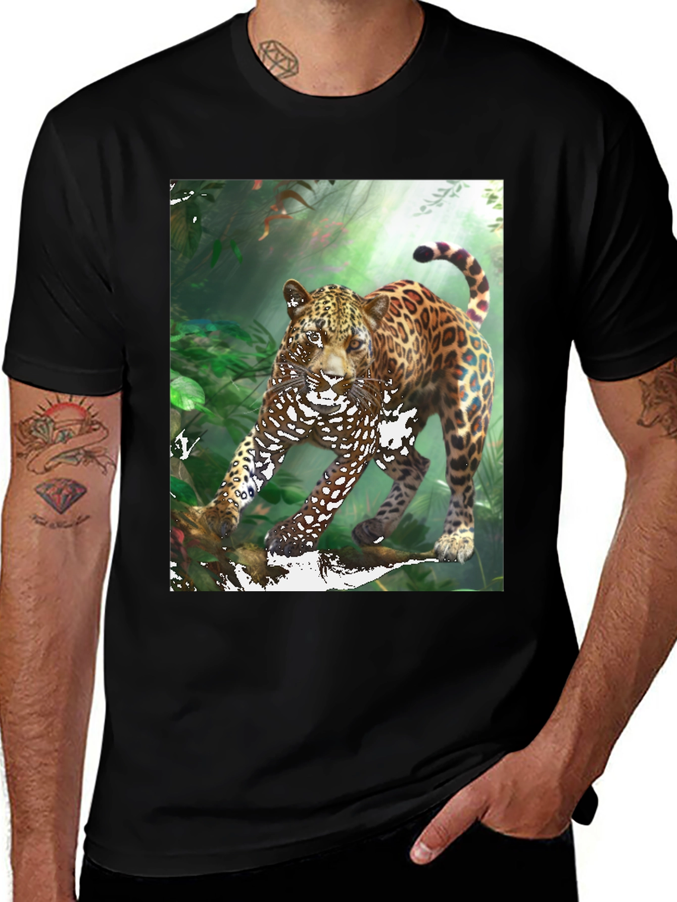 Variant 7 of Jaguar Graphic T-Shirt - Jungle Cat Print