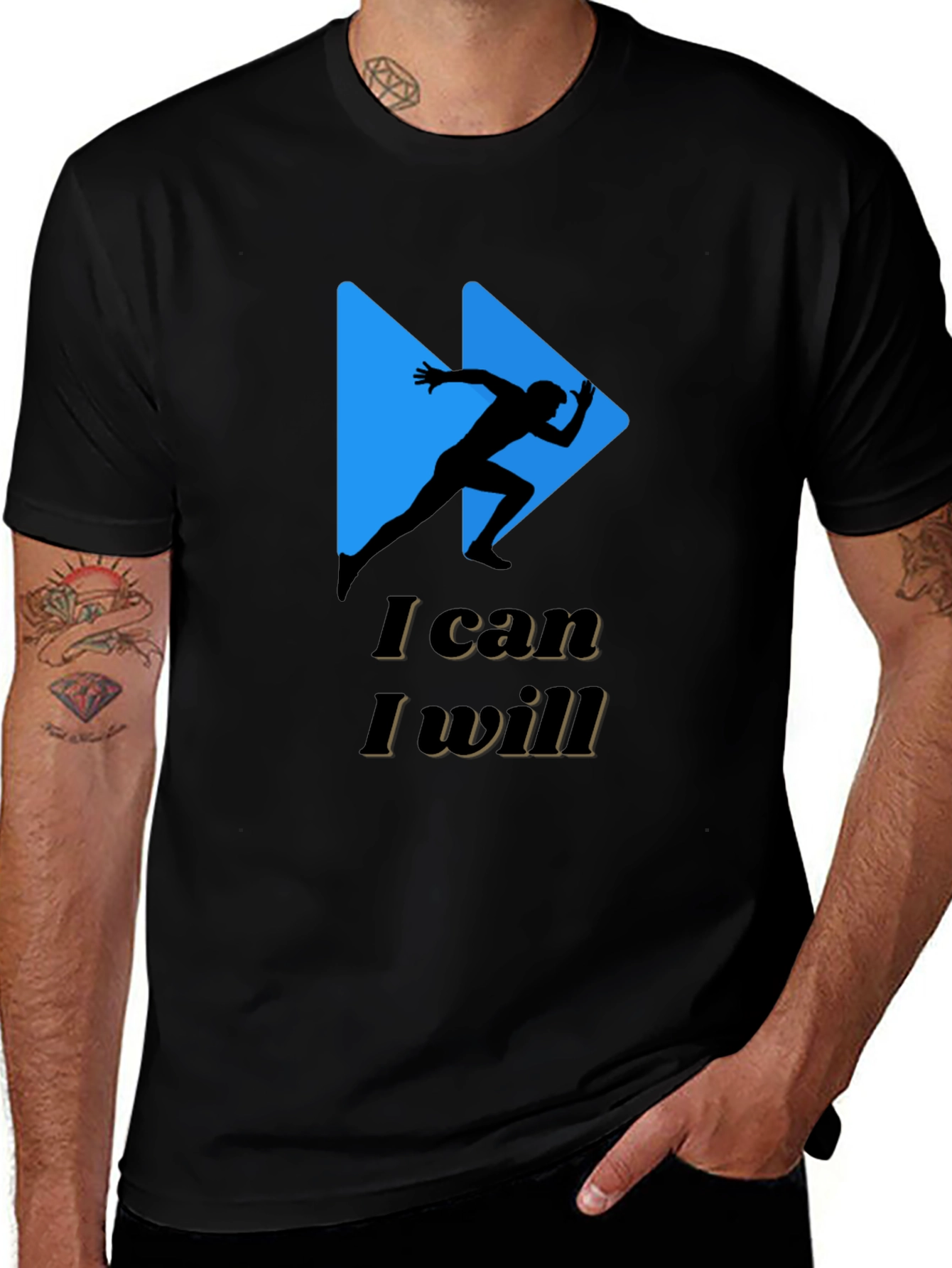 Variant 18 of Motivational Runner Graphic Tee - I Can, I Will