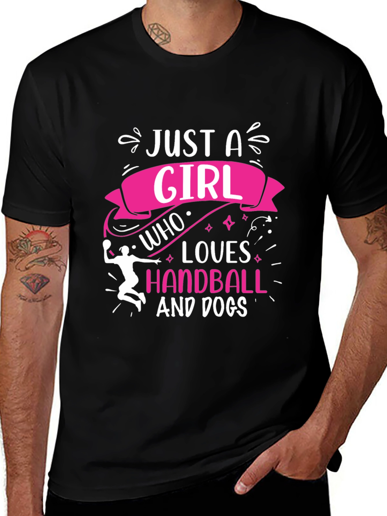 Just A Girl Who Loves Handball & Dogs T-Shirt