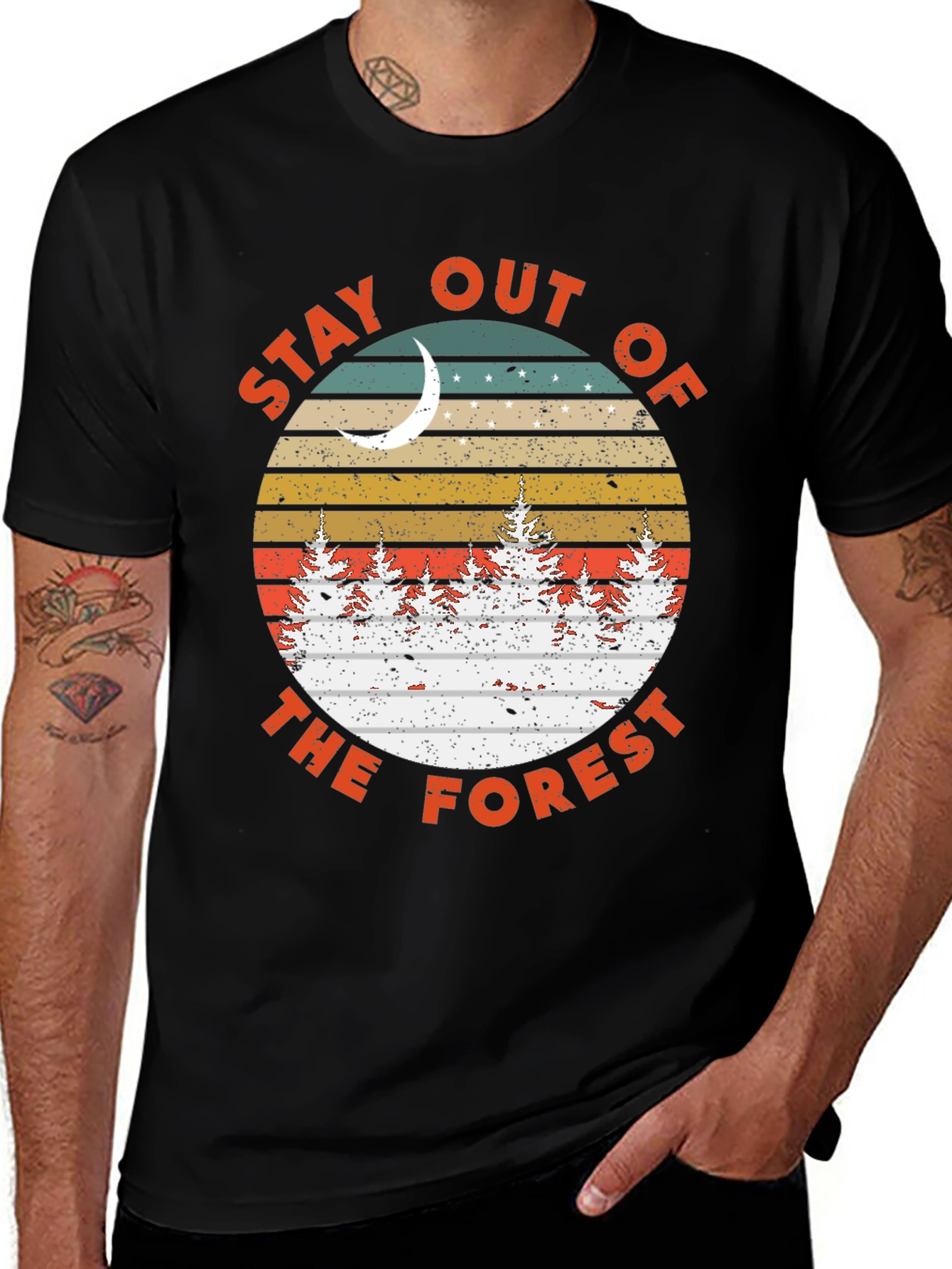Variant 19 of Retro Stay Out Of The Forest Graphic Tee