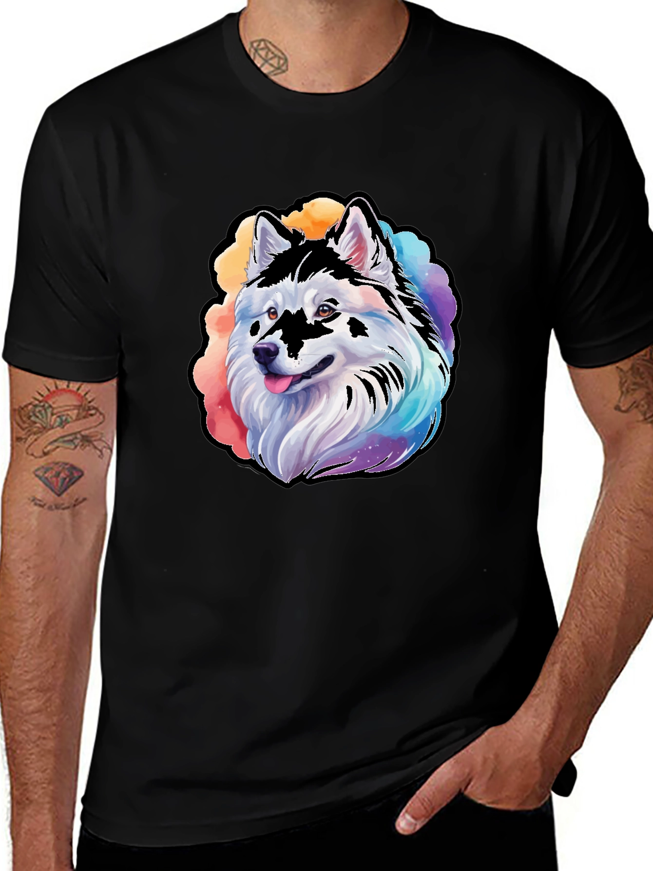 Variant 25 of Dog Portrait T-Shirt: Vibrant Colors, Unique Design