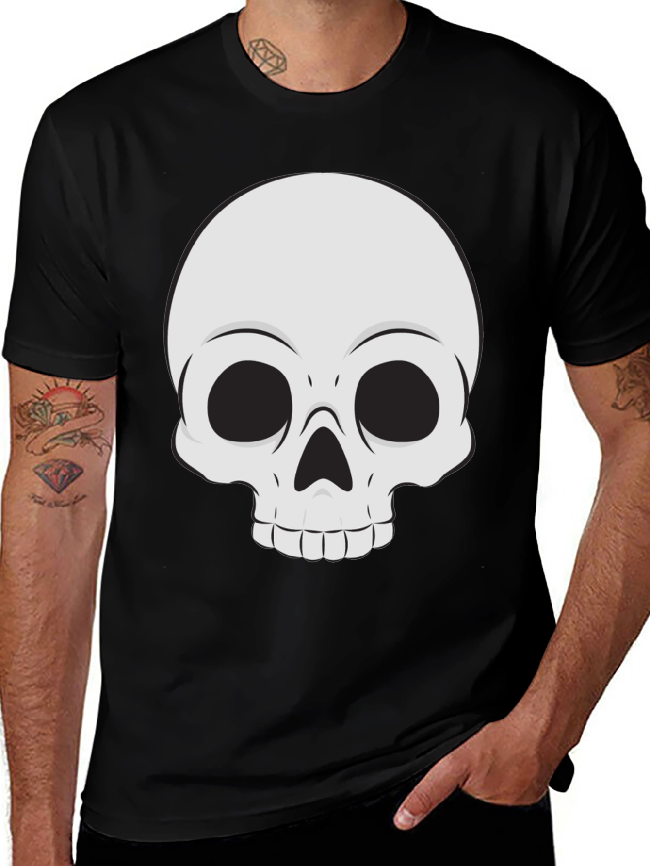 Variant 7 of Skull Graphic Black T-Shirt