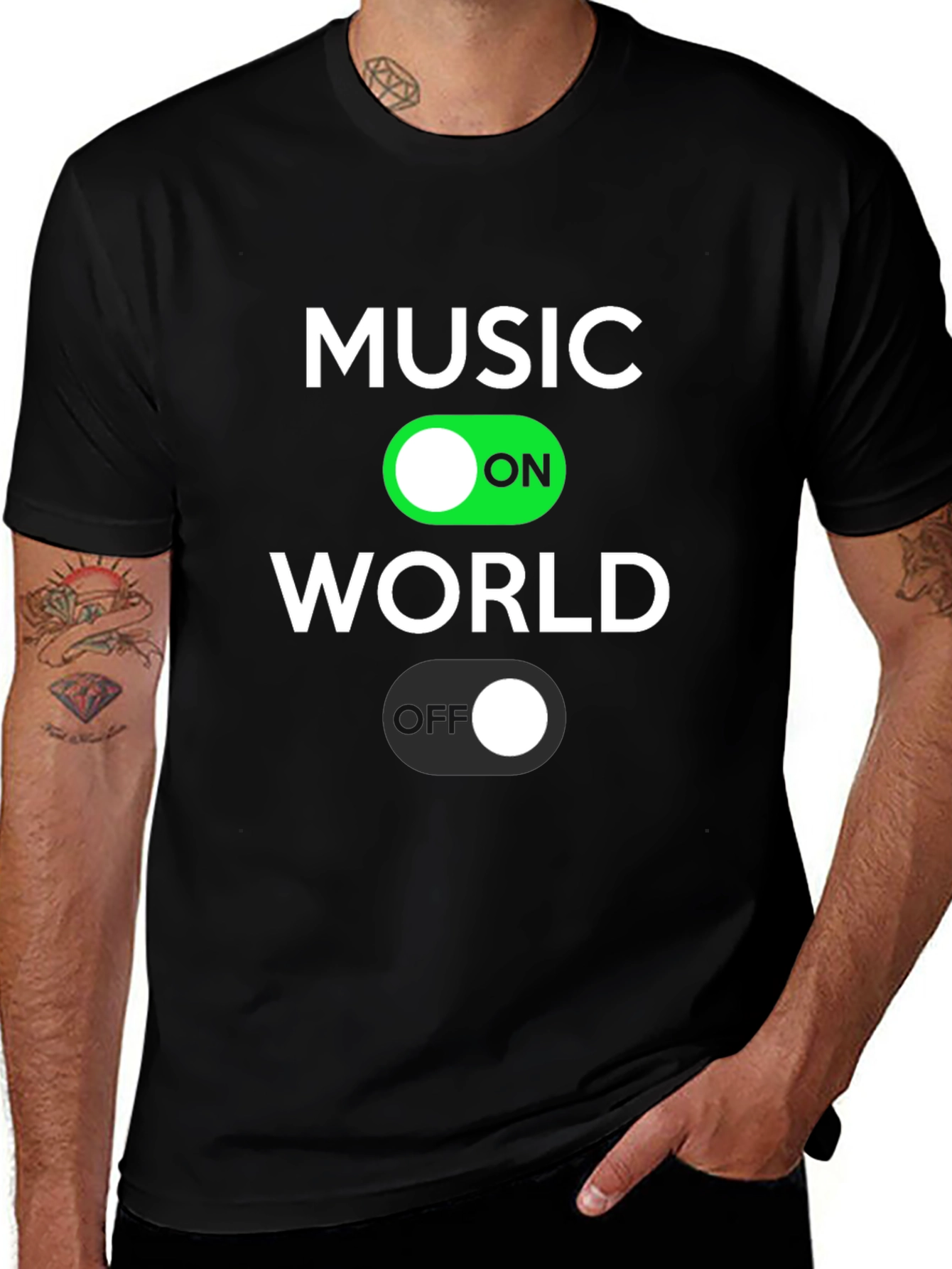 Variant 20 of Music On World Off T-Shirt