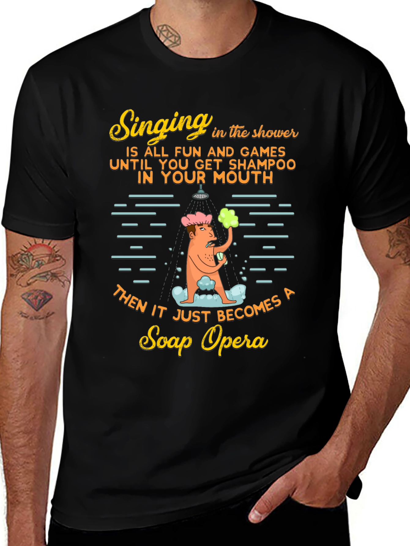 Variant 15 of Funny Shower Singing Soap Opera Graphic T-Shirt