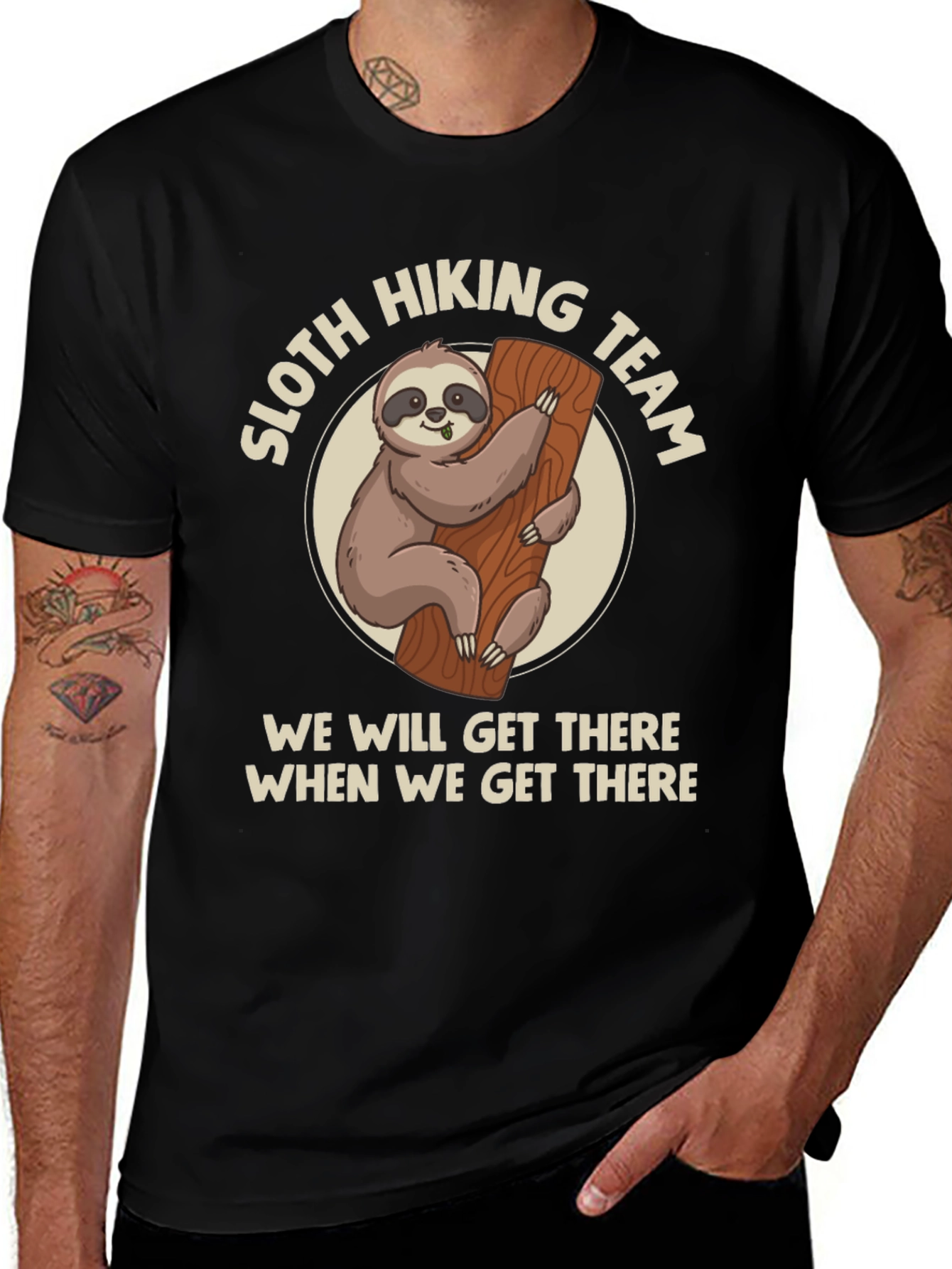 Variant 29 of Sloth Hiking Team T-Shirt - Funny Graphic Tee