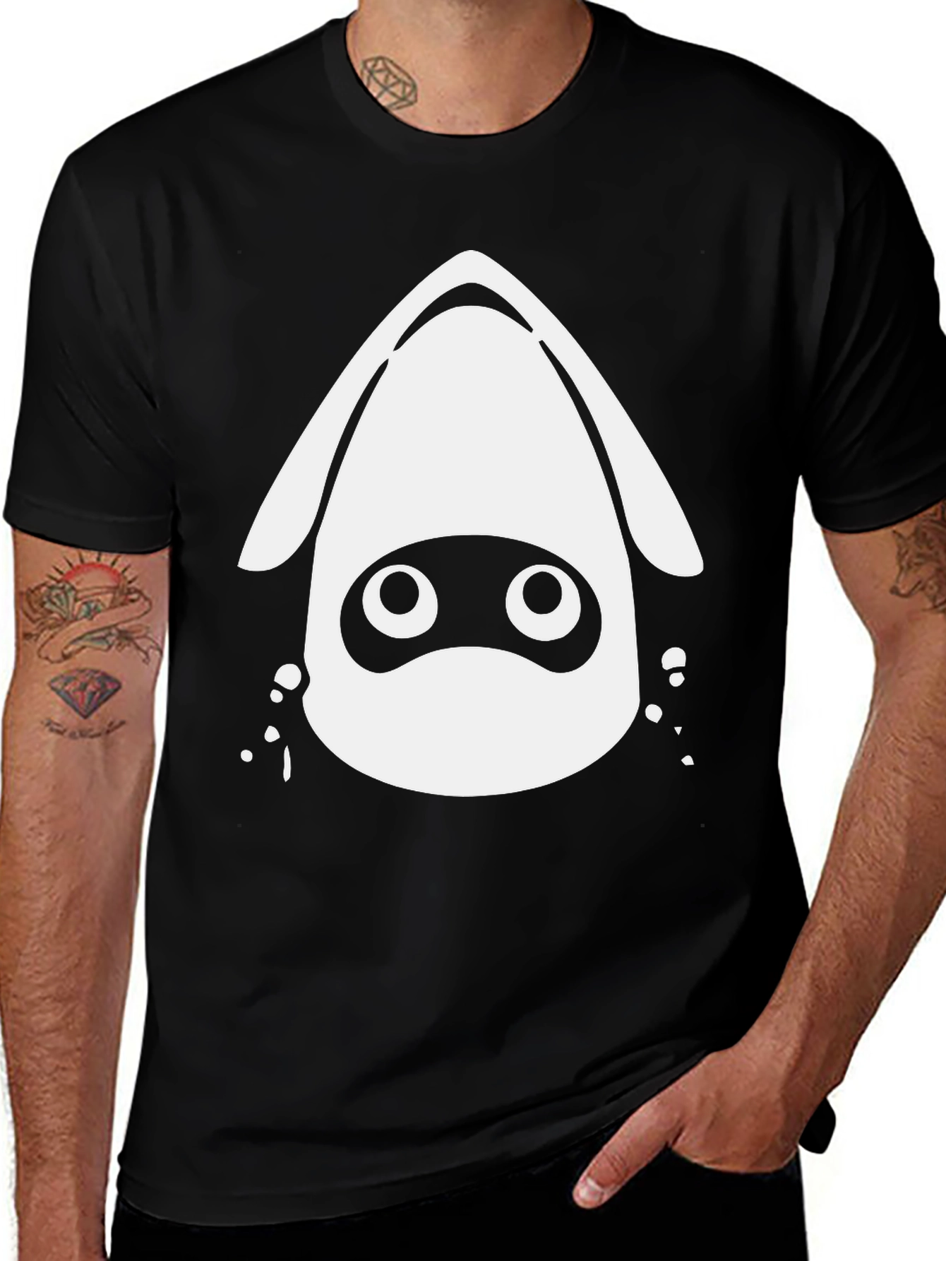 Variant 2 of Squid Graphic Black T-Shirt - Casual Wear