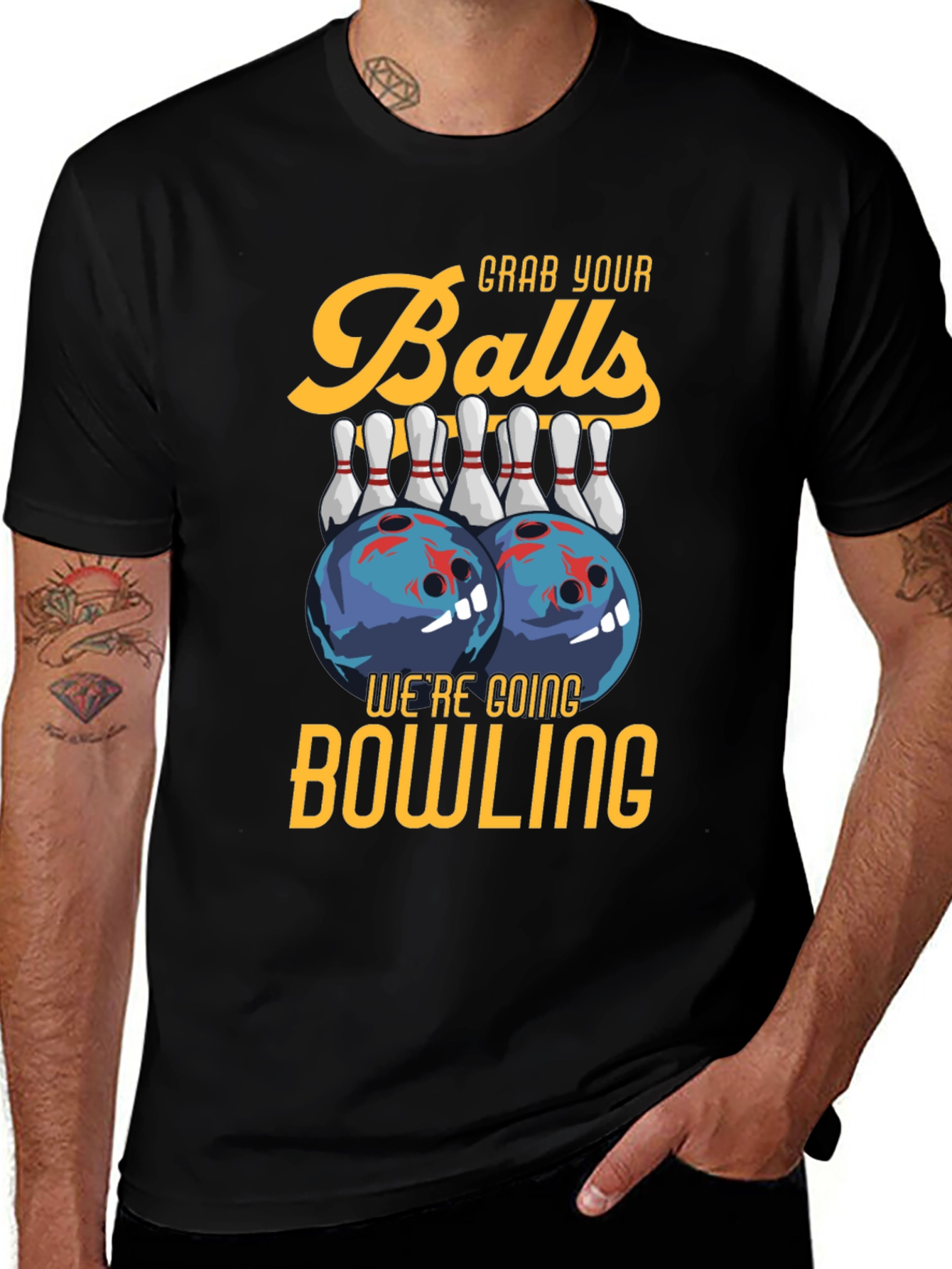 Variant 27 of Grab Your Balls Bowling T-Shirt