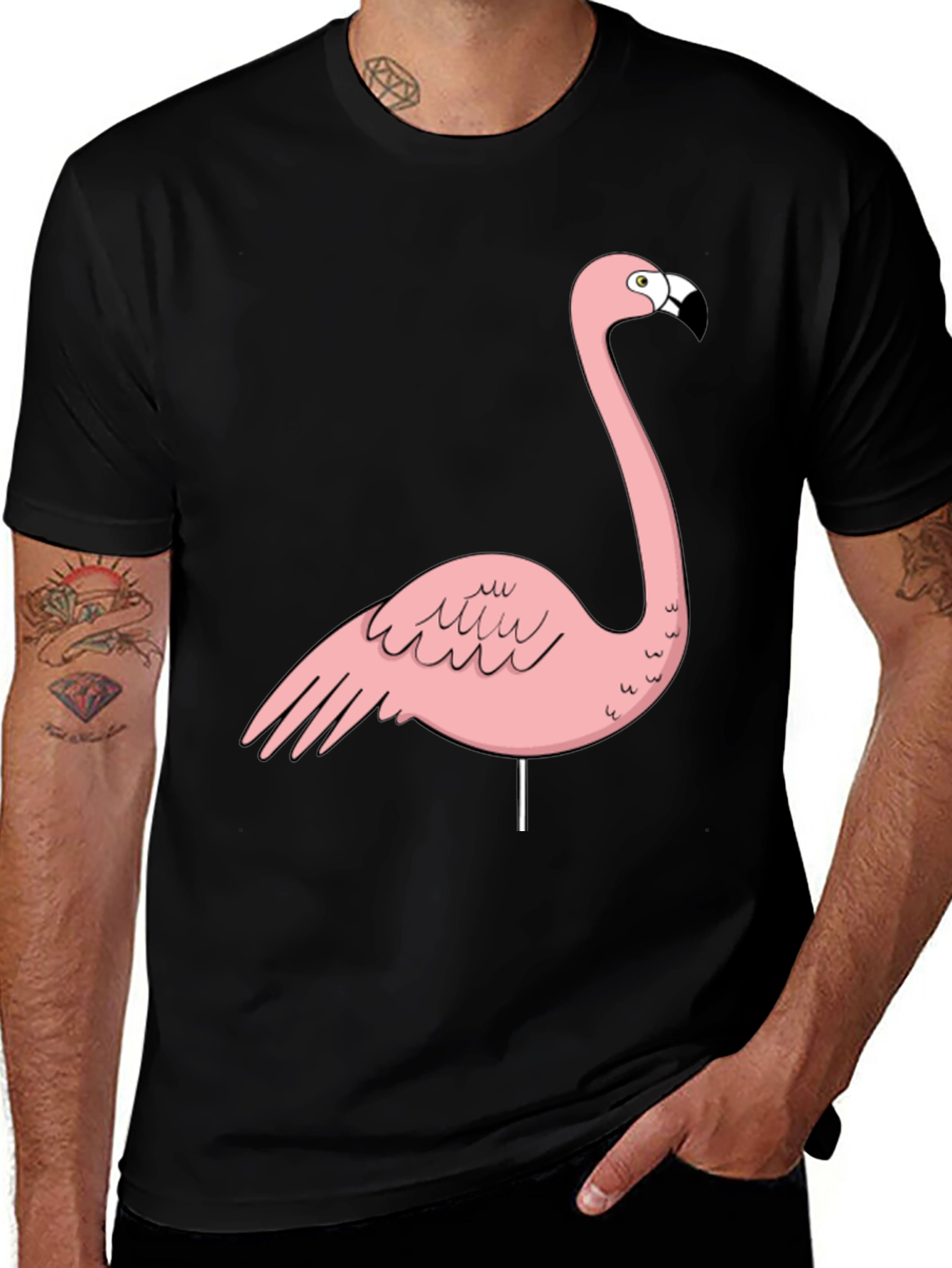 Variant 26 of Black Flamingo Graphic Tee - Unique Statement Shirt