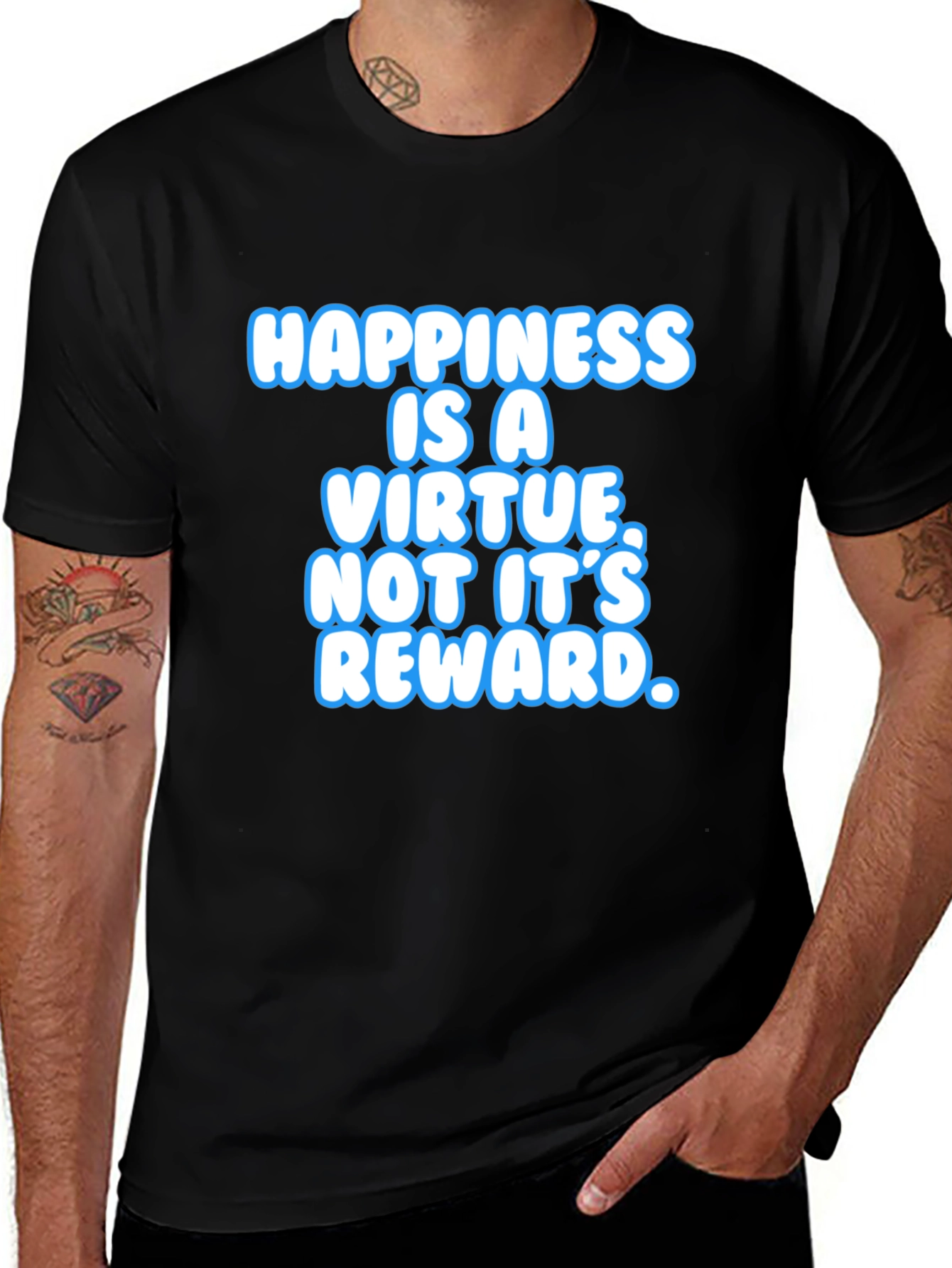 Variant 23 of Happiness Is A Virtue Black T-Shirt