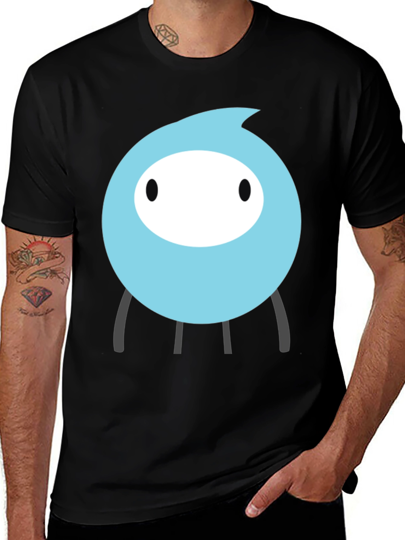 Variant 24 of Cute Blue Alien Graphic T-Shirt - Fun & Stylish Men's Tee