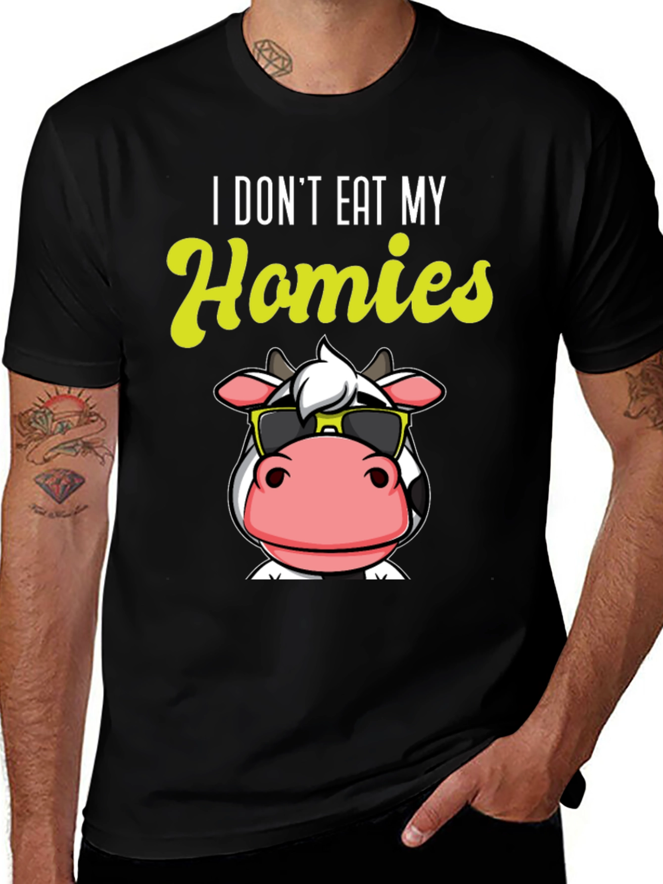 Variant 13 of Vegan Graphic T-Shirt - I Don't Eat My Homies Cow