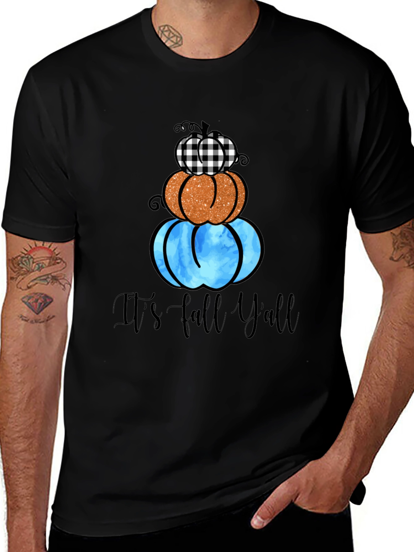 Variant 4 of Fall Y'all Pumpkin Stack Tee