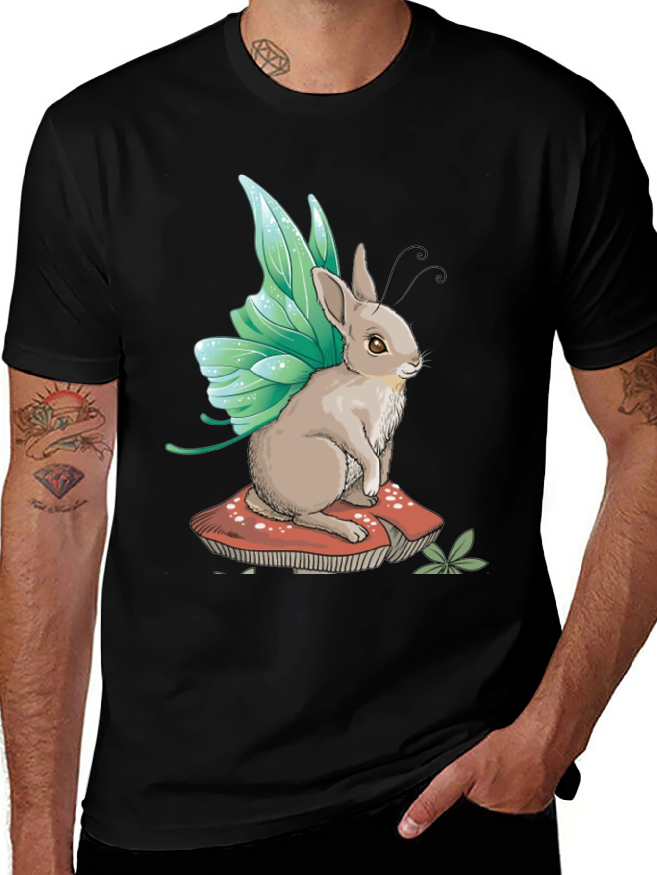 Variant 11 of Fairy Rabbit Graphic Tee - Fantasy Creature T-Shirt
