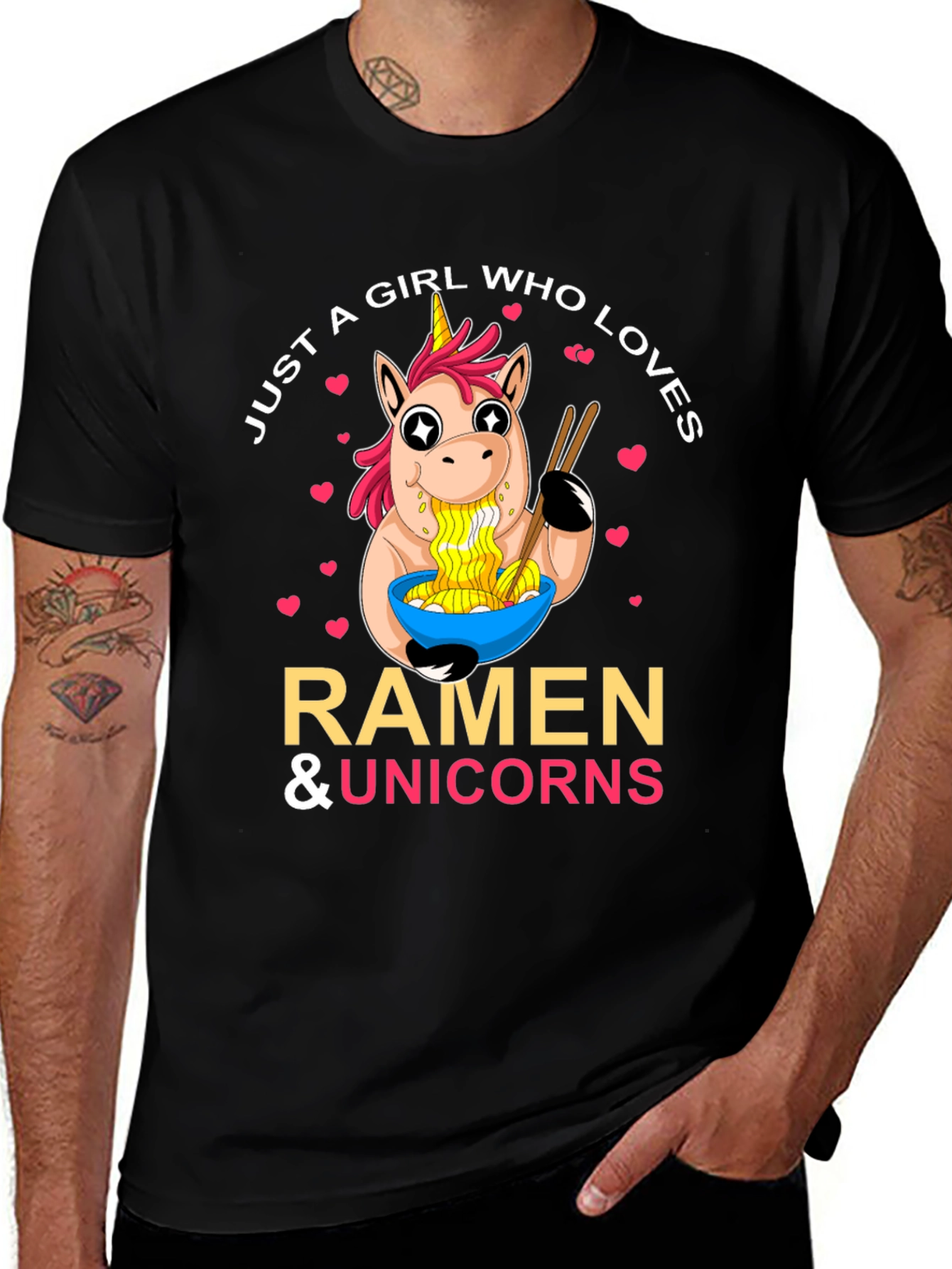 Variant 15 of Ramen Unicorn T-Shirt - Just a Girl Who Loves Ramen & Unicorns!