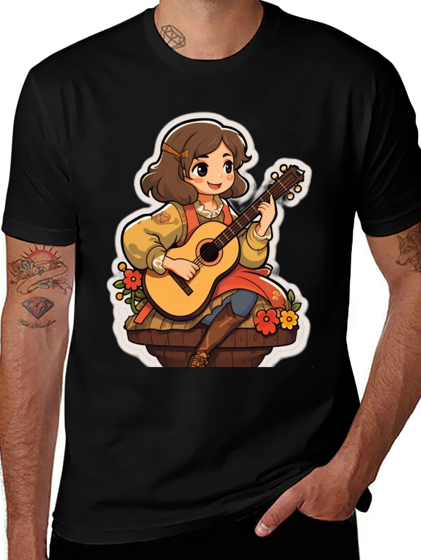 Variant 3 of Guitar Girl T-Shirt - Musical Style