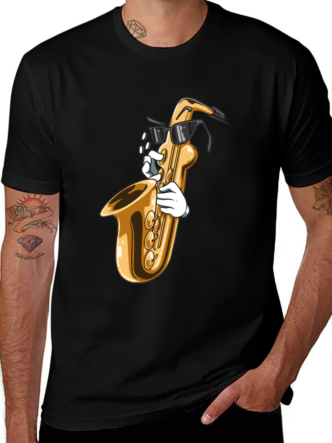 Variant 2 of Cool Saxophone Graphic Tee - Music Lover Shirt