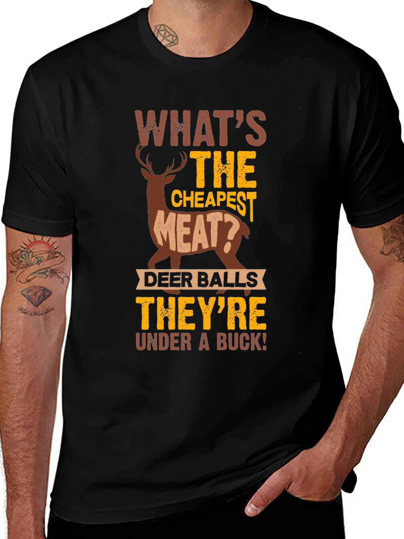 Variant 15 of What's the Cheapest Meat? Humor Graphic T-Shirt