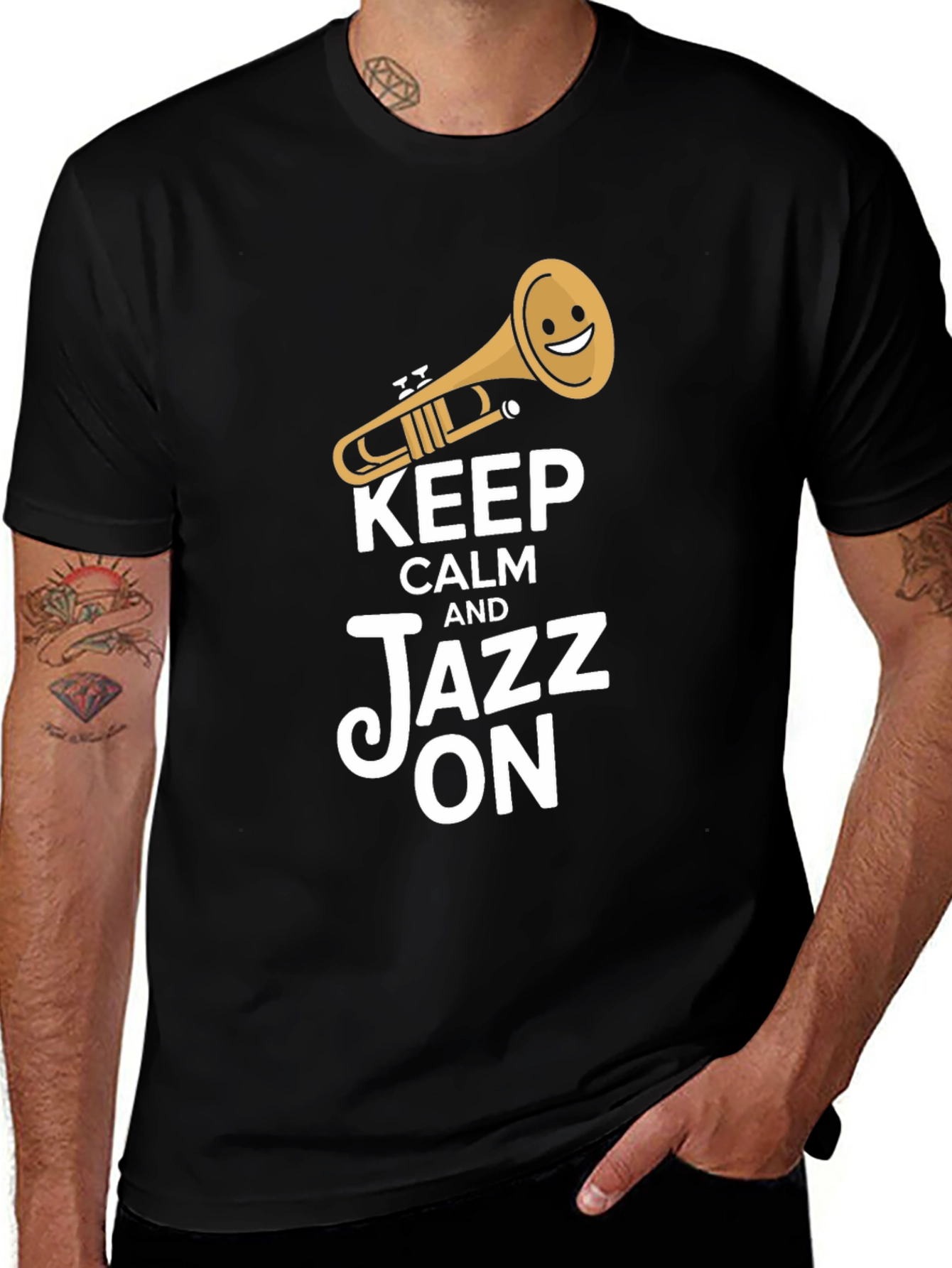 Variant 22 of Keep Calm and Jazz On Black T-Shirt