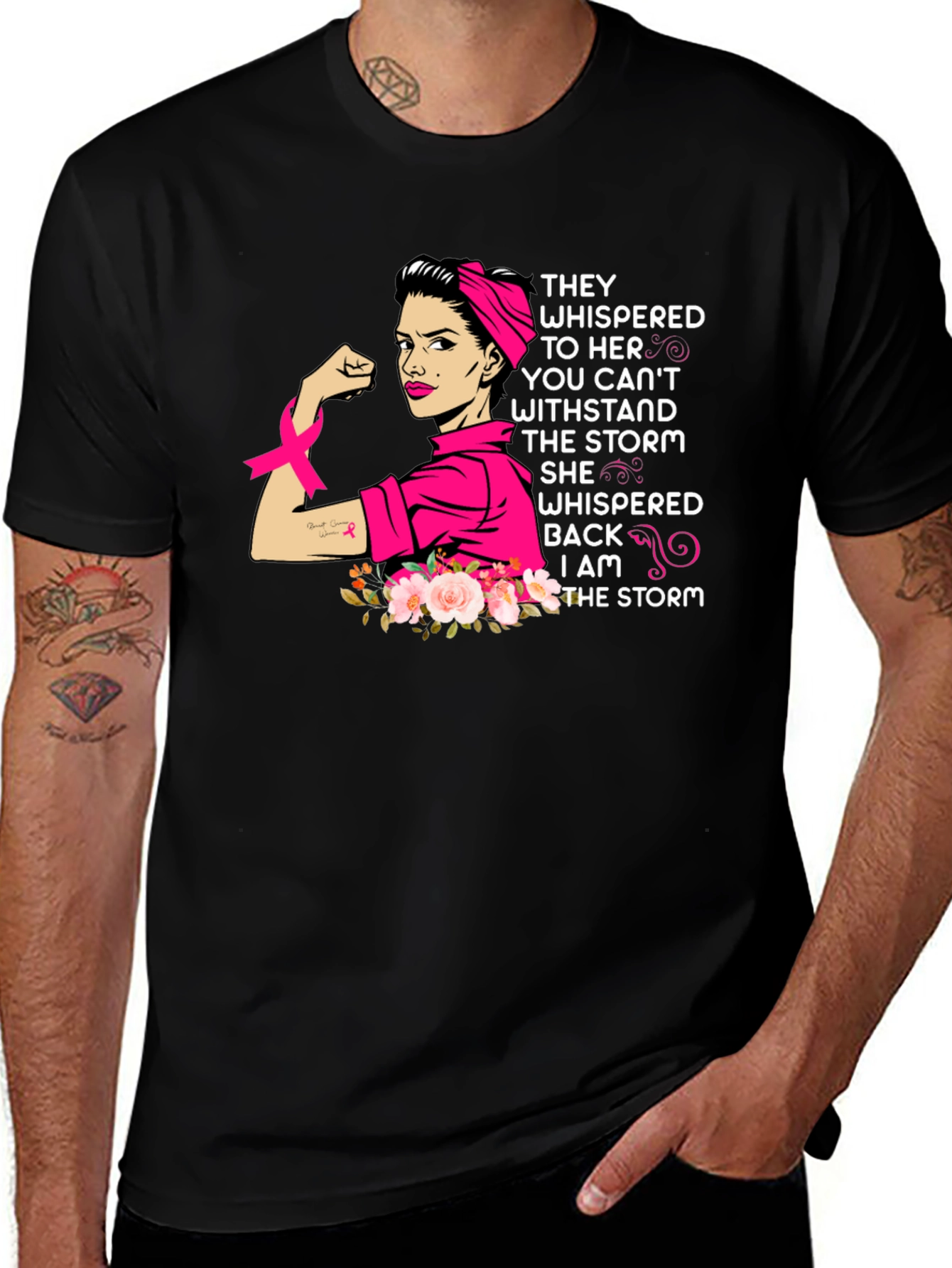 Variant 30 of Breast Cancer Awareness T-Shirt - I am the Storm