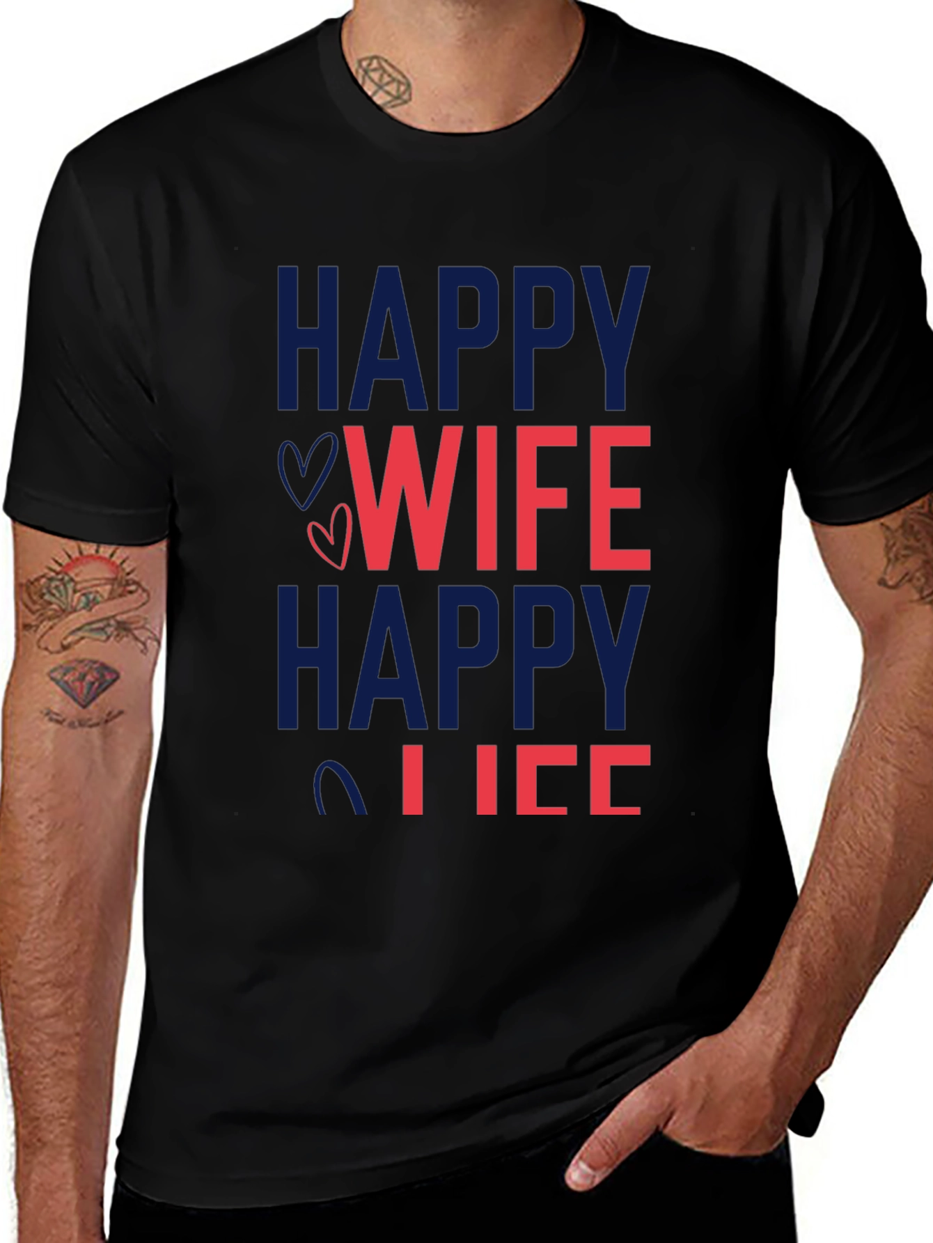 Variant 9 of Happy Wife Happy Life Graphic T-Shirt