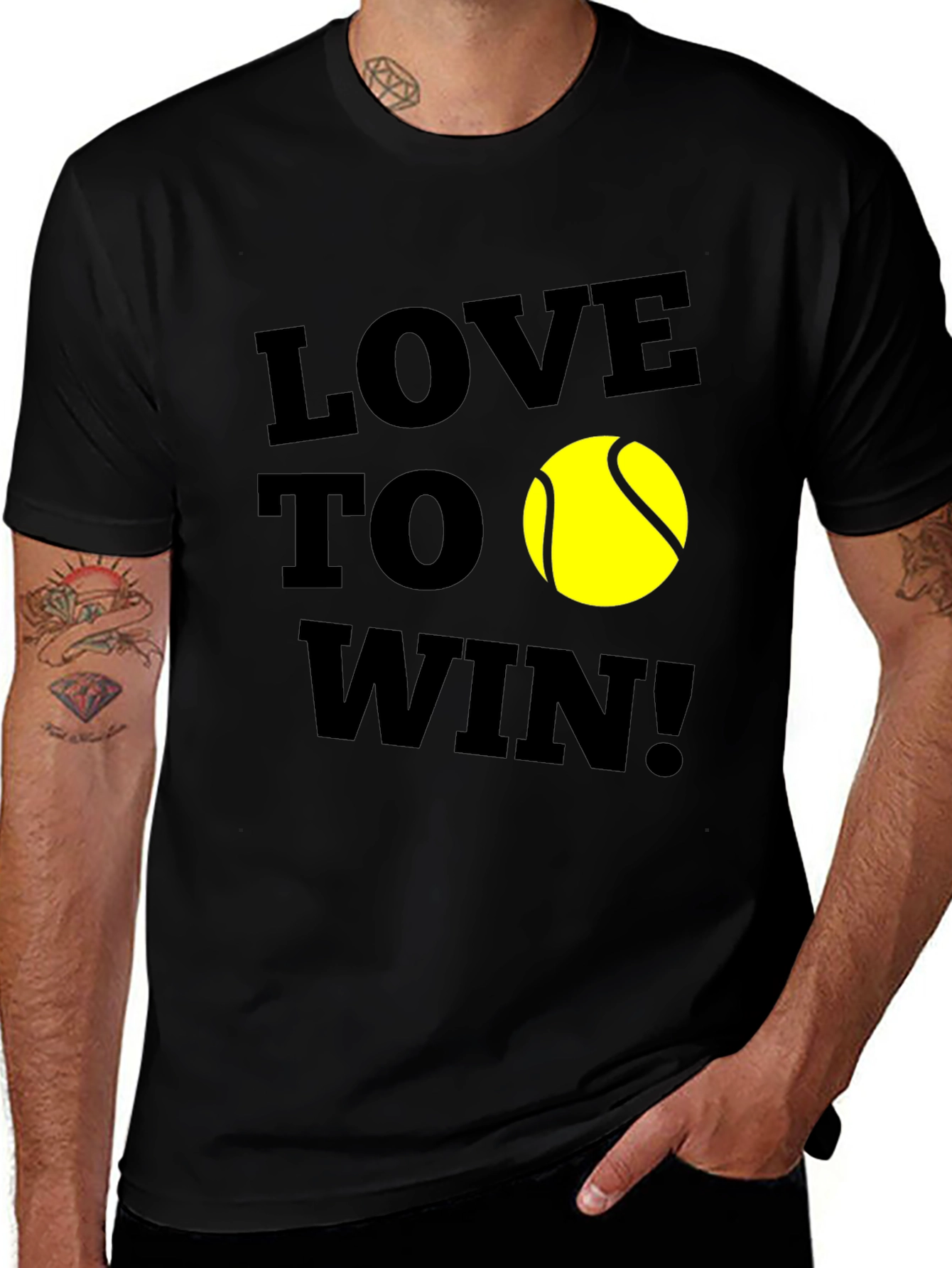 Variant 19 of Love To Win! Tennis Graphic Tee - Black