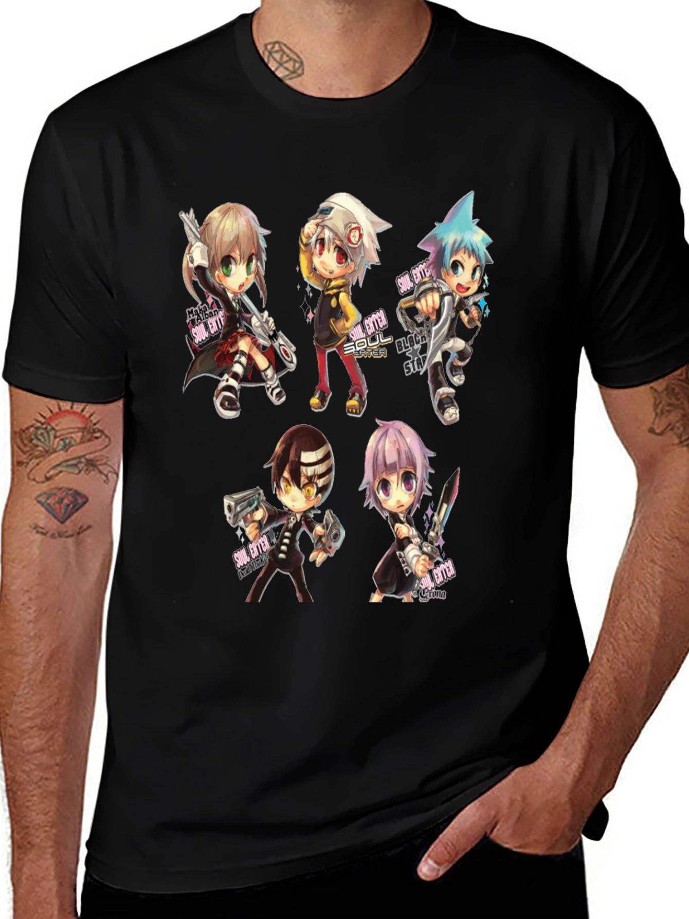 Soul Eater Anime Graphic Black T-Shirt