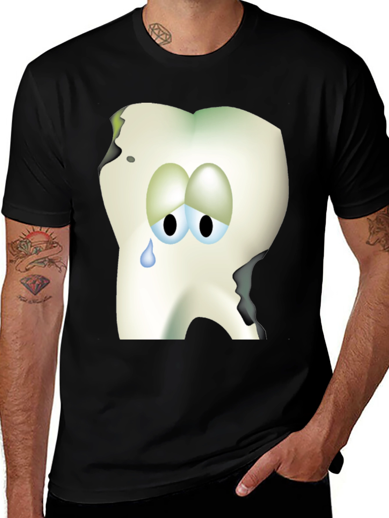 Variant 20 of Sad Tooth Black T-Shirt