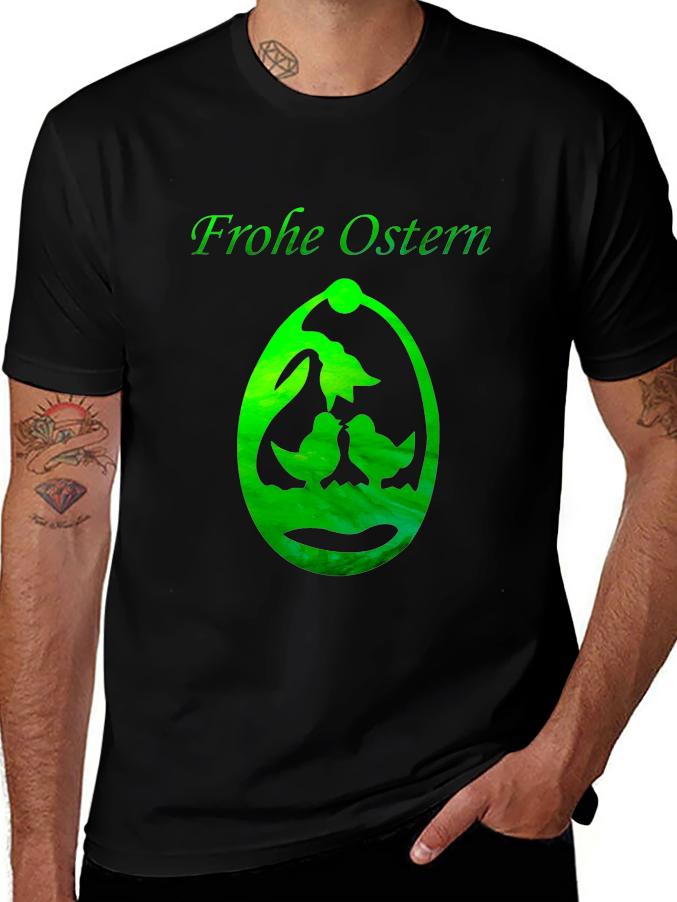 Frohe Ostern T-Shirt, Easter Egg Design, Black