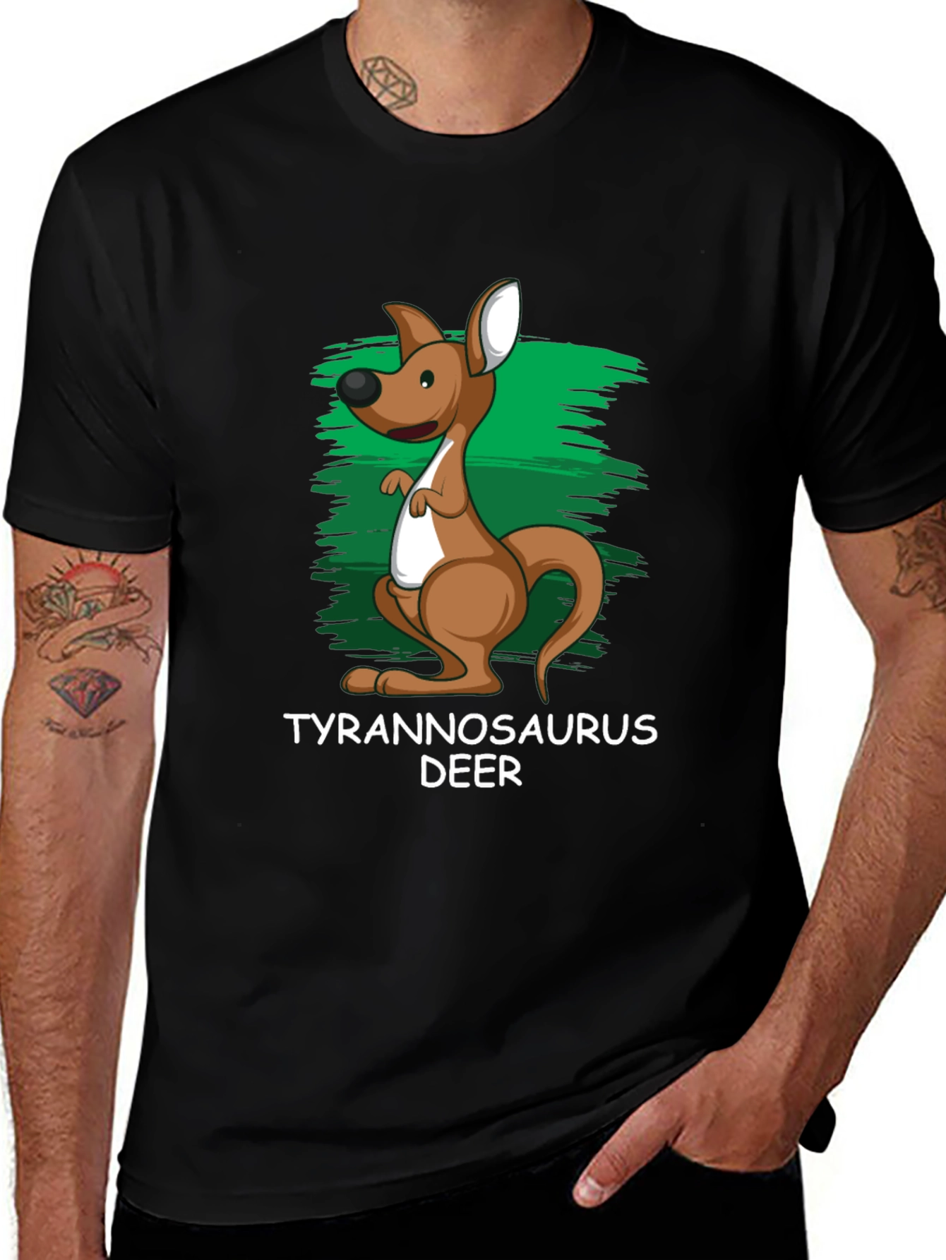 Variant 3 of Tyrannosaurus Deer T-Shirt Funny Kangaroo Design