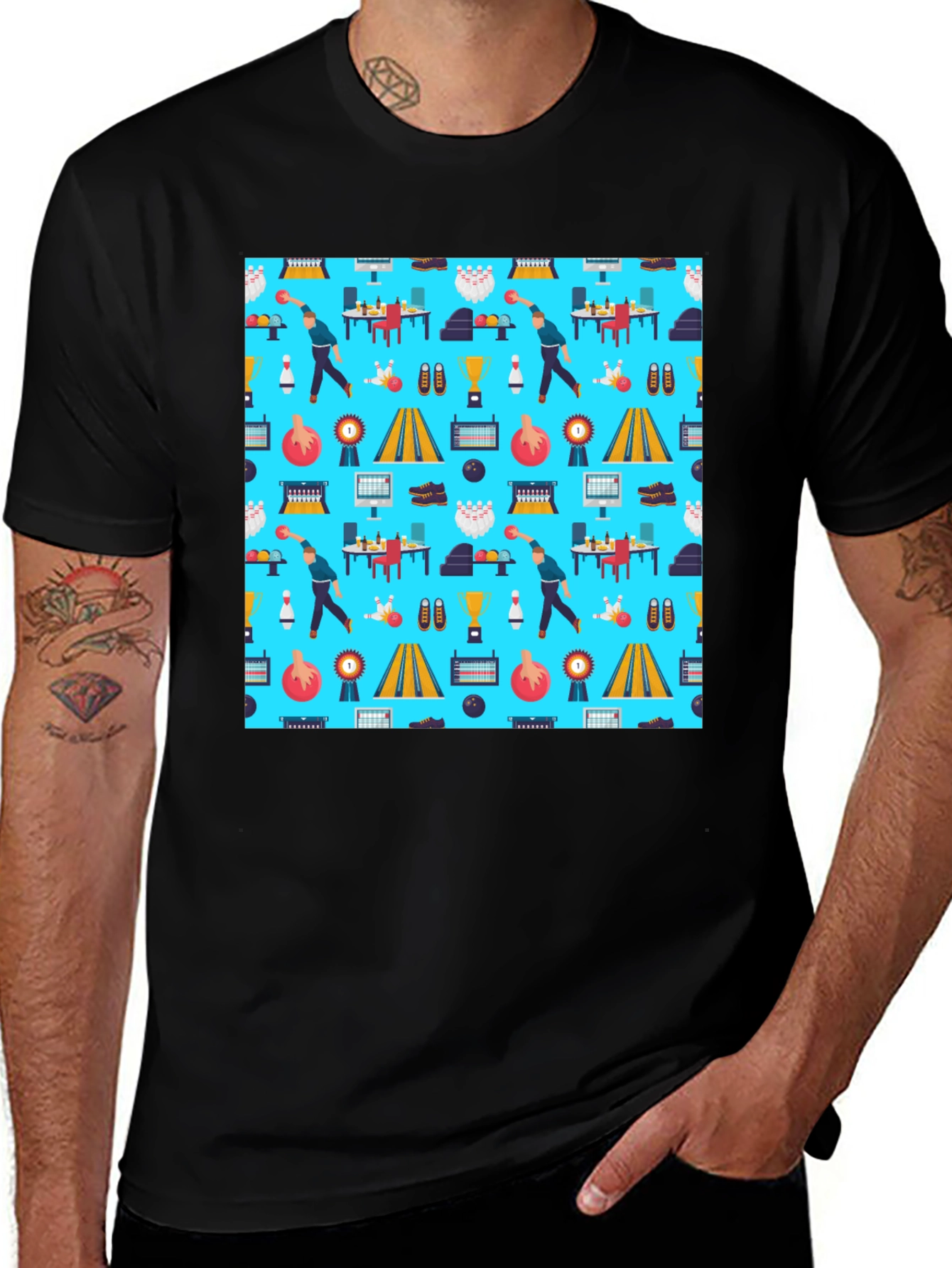 Variant 13 of Bowling Pattern T-Shirt - Unique Design, Comfortable Fit