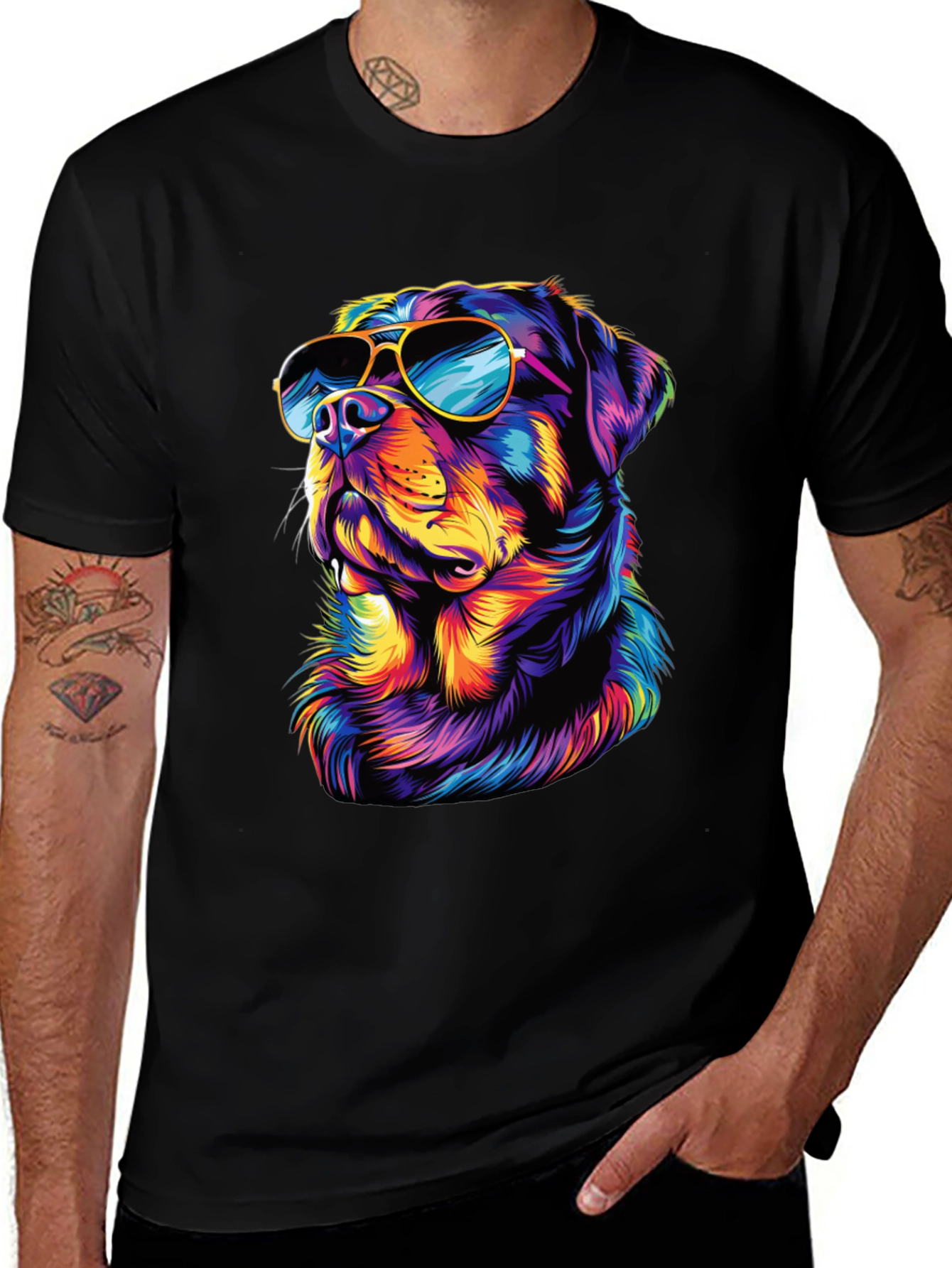 Variant 7 of Cool Dog Graphic Tee - Black T-Shirt