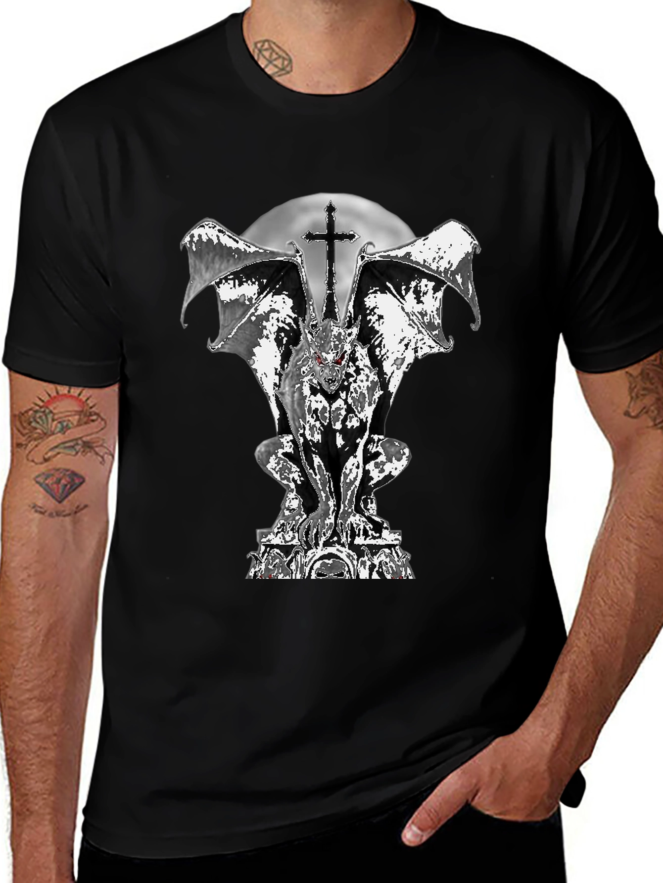 Variant 5 of Gothic Gargoyle T-Shirt - Dark and Edgy Design