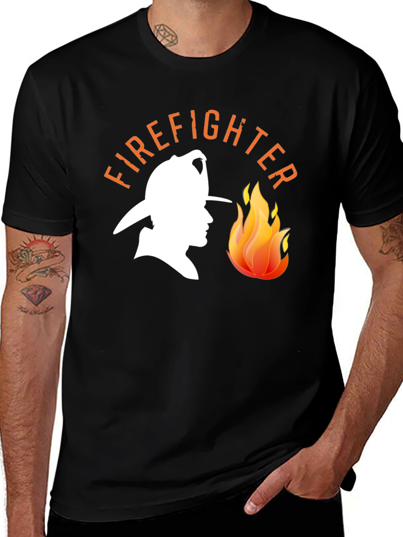 Variant 15 of Firefighter Graphic Tee - Black