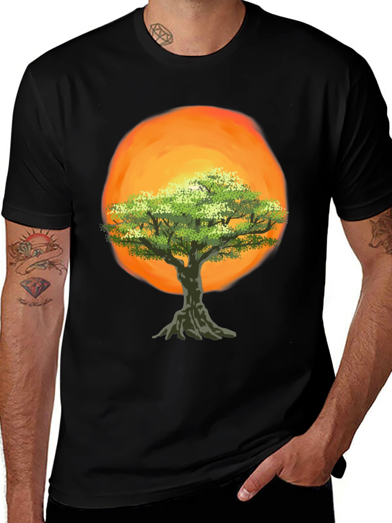 Variant 12 of Tree of Life Graphic Tee - Sunset Design