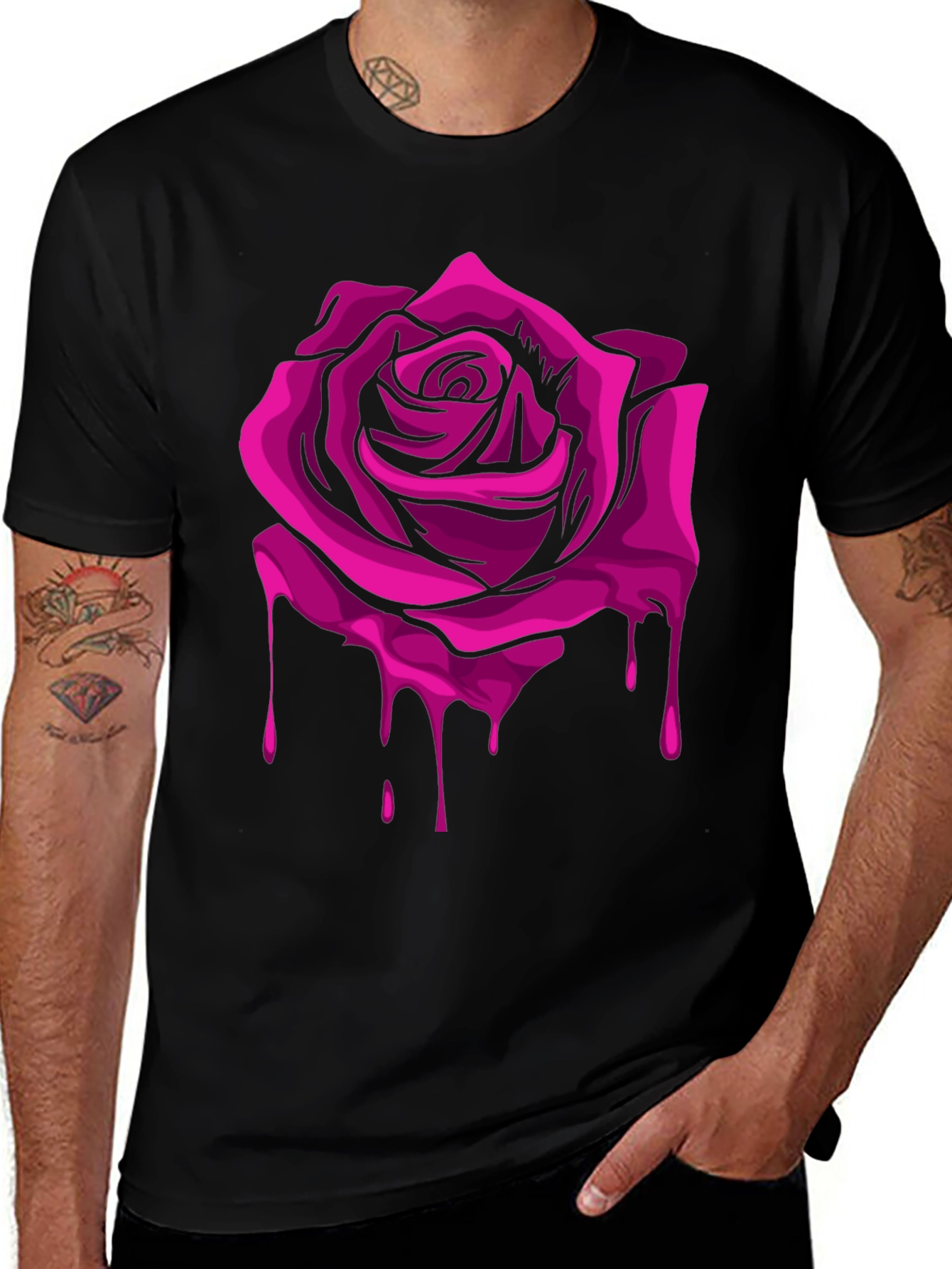 Variant 2 of Rose Drip Graphic Tee - Modern Streetwear