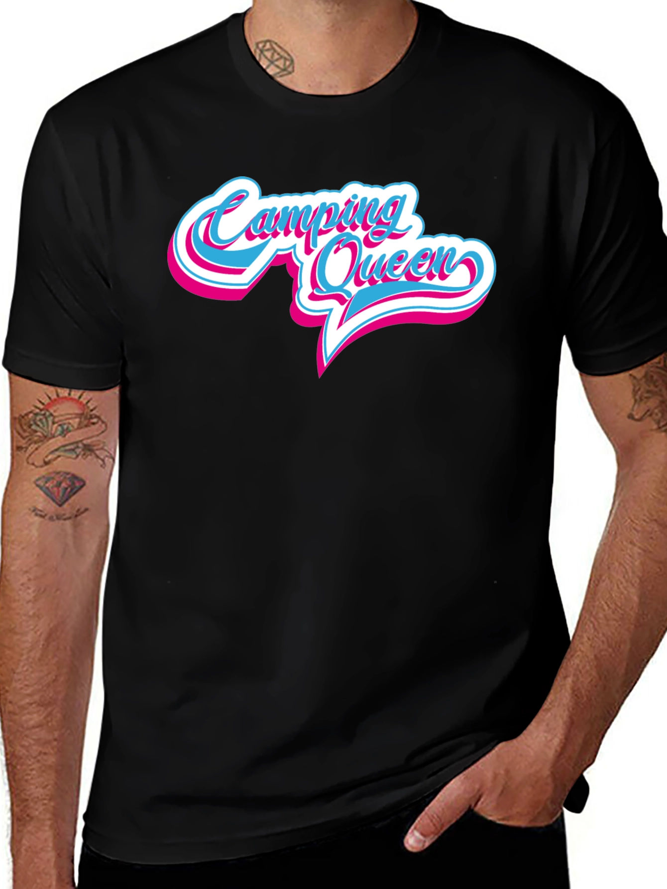 Variant 29 of Camping Queen Graphic T-Shirt - Black