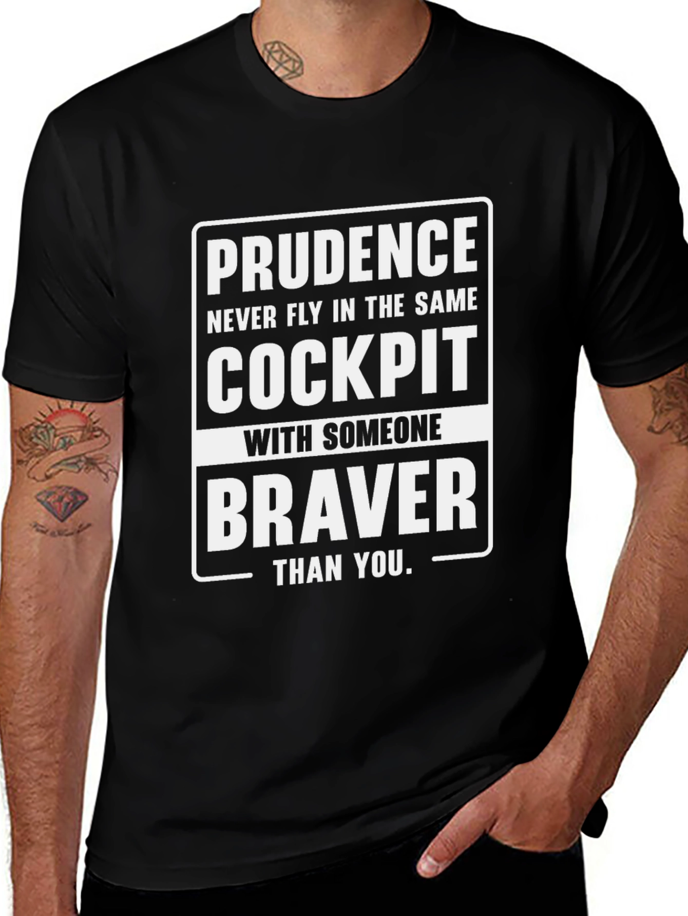 Variant 22 of Prudence Cockpit Graphic Tee - Pilot Humor T-Shirt