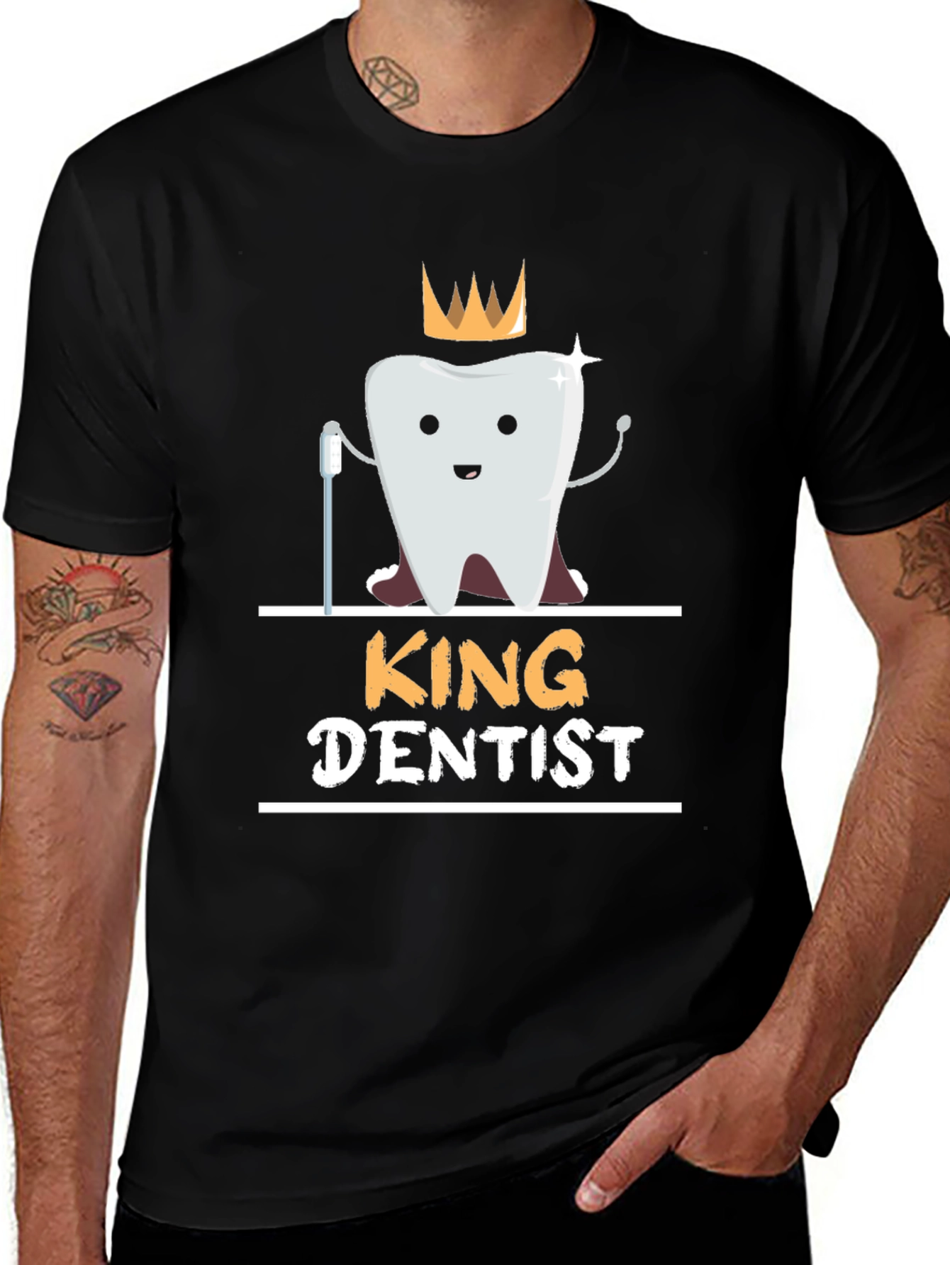 Black King Dentist T-Shirt - Funny Dental Hygienist Tee main image