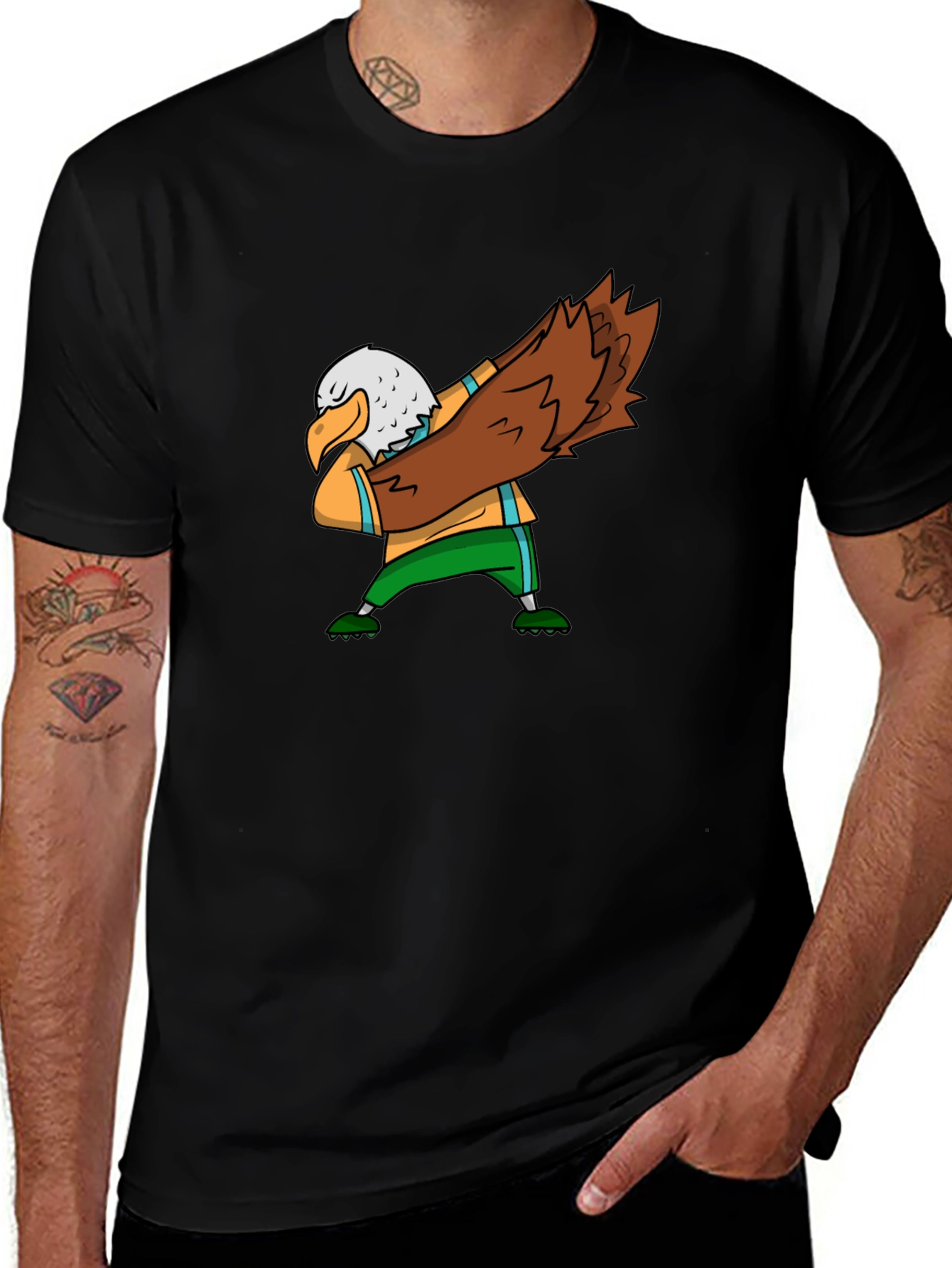 Variant 8 of Dabbing Eagle Graphic Tee - Black T-Shirt
