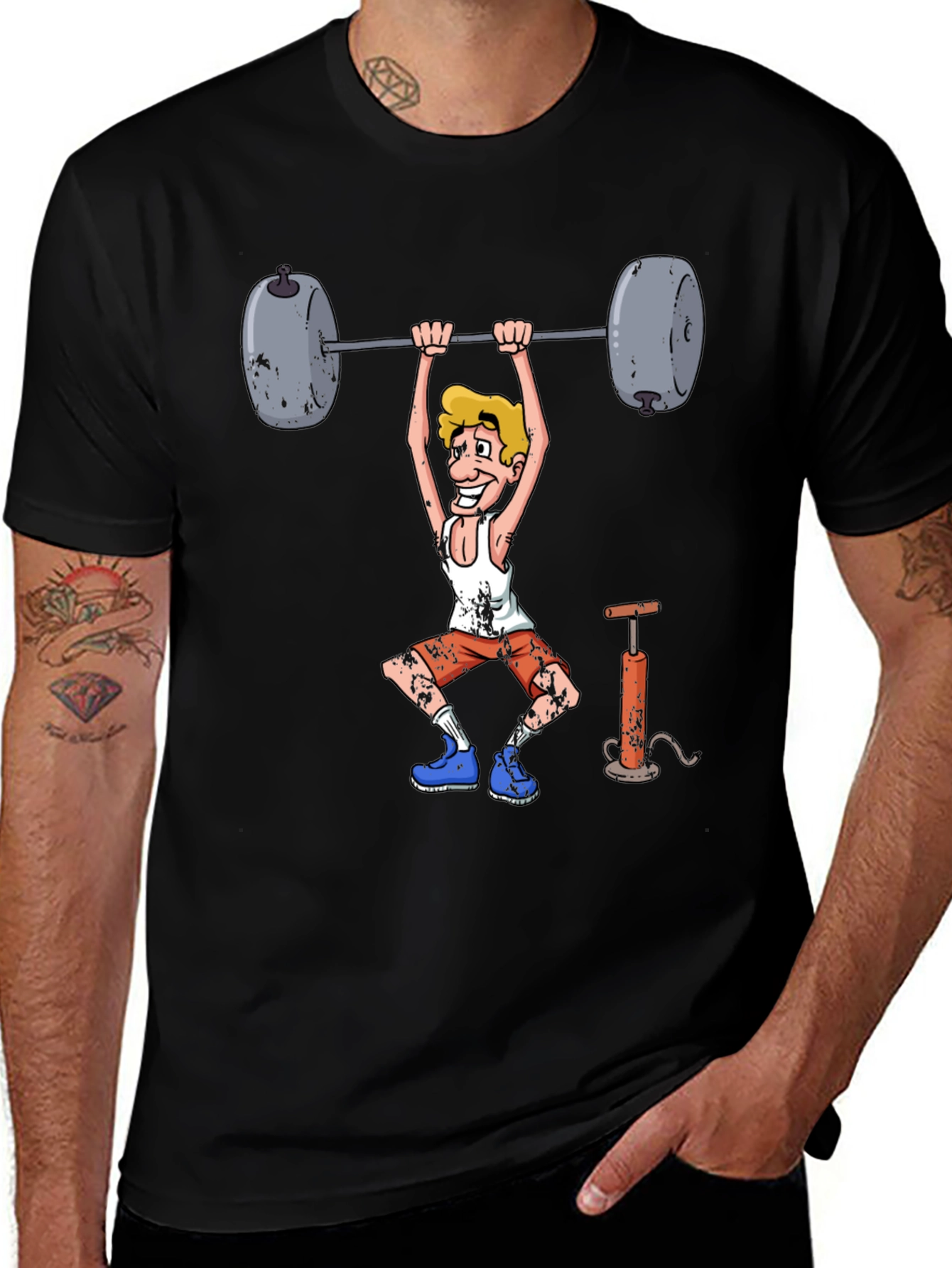 Variant 18 of Weightlifter Cartoon Graphic Tee