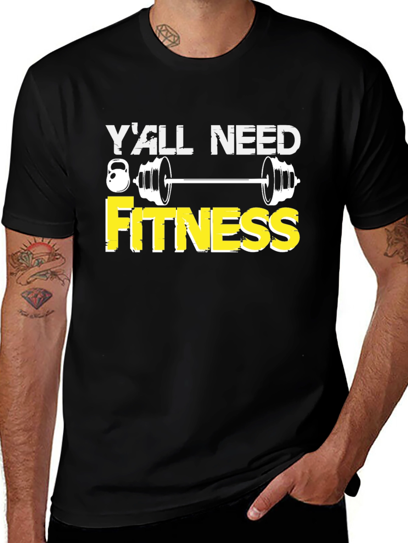 Variant 23 of Y'all Need Fitness Graphic Tee - Gym Motivation Shirt