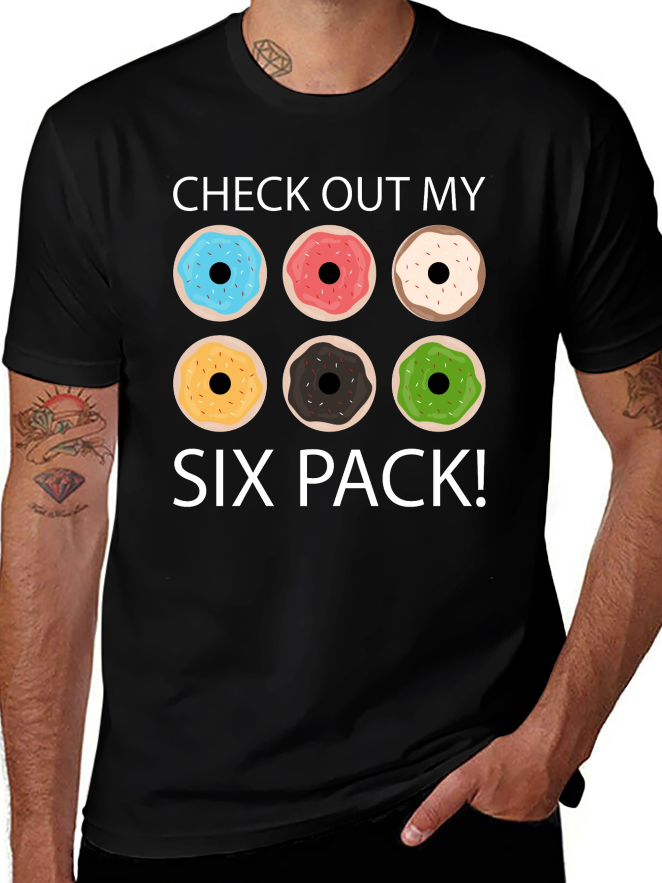 Variant 3 of Donut Six Pack Funny Graphic T-Shirt