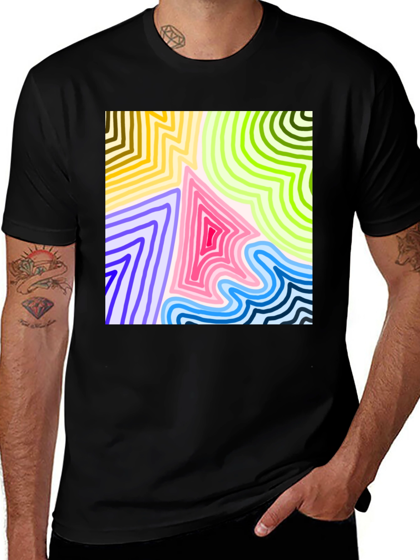 Variant 7 of Abstract Art Graphic Tee - Modern Style