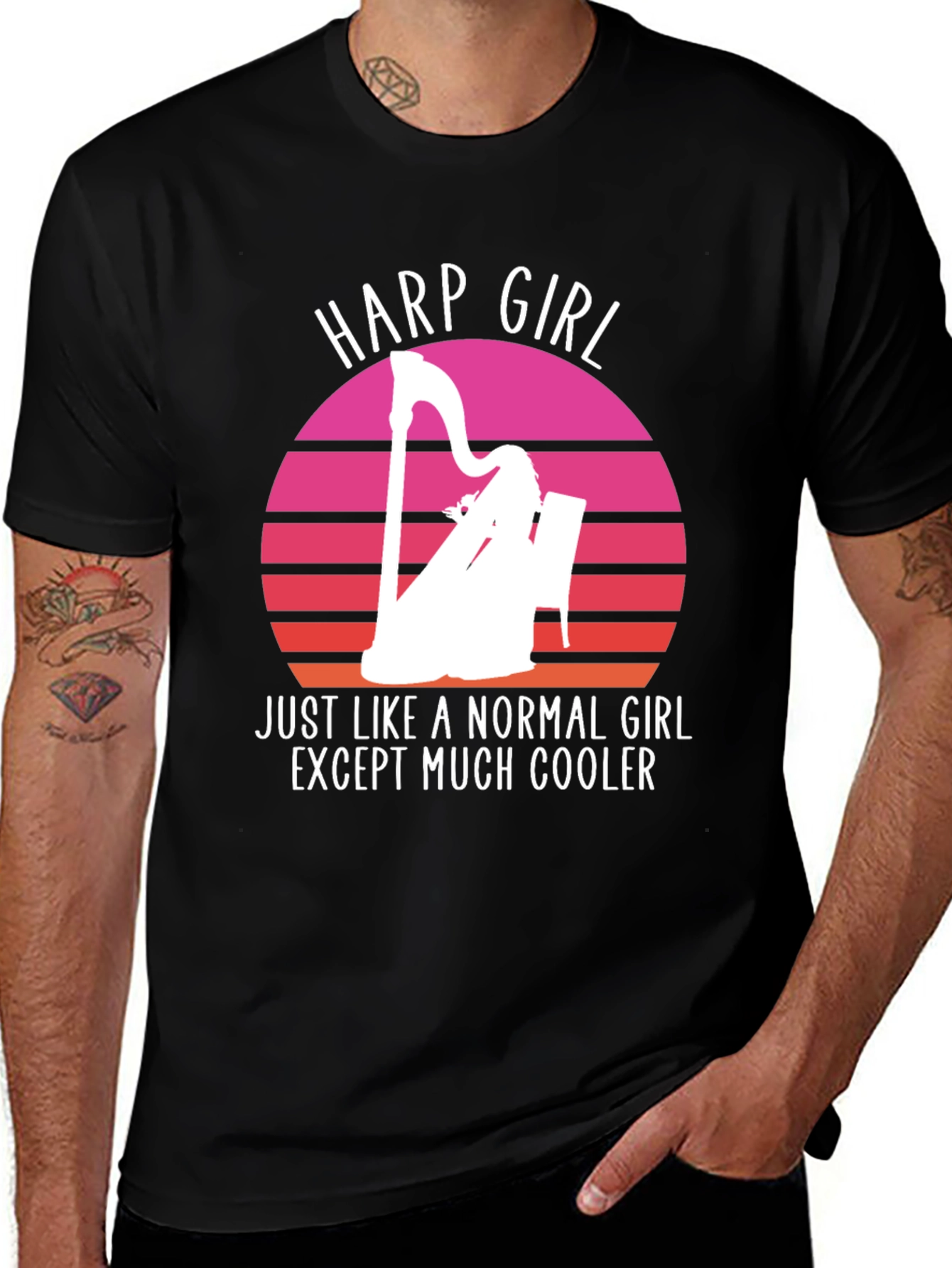Variant 22 of Harp Girl Retro Style Graphic T-Shirt