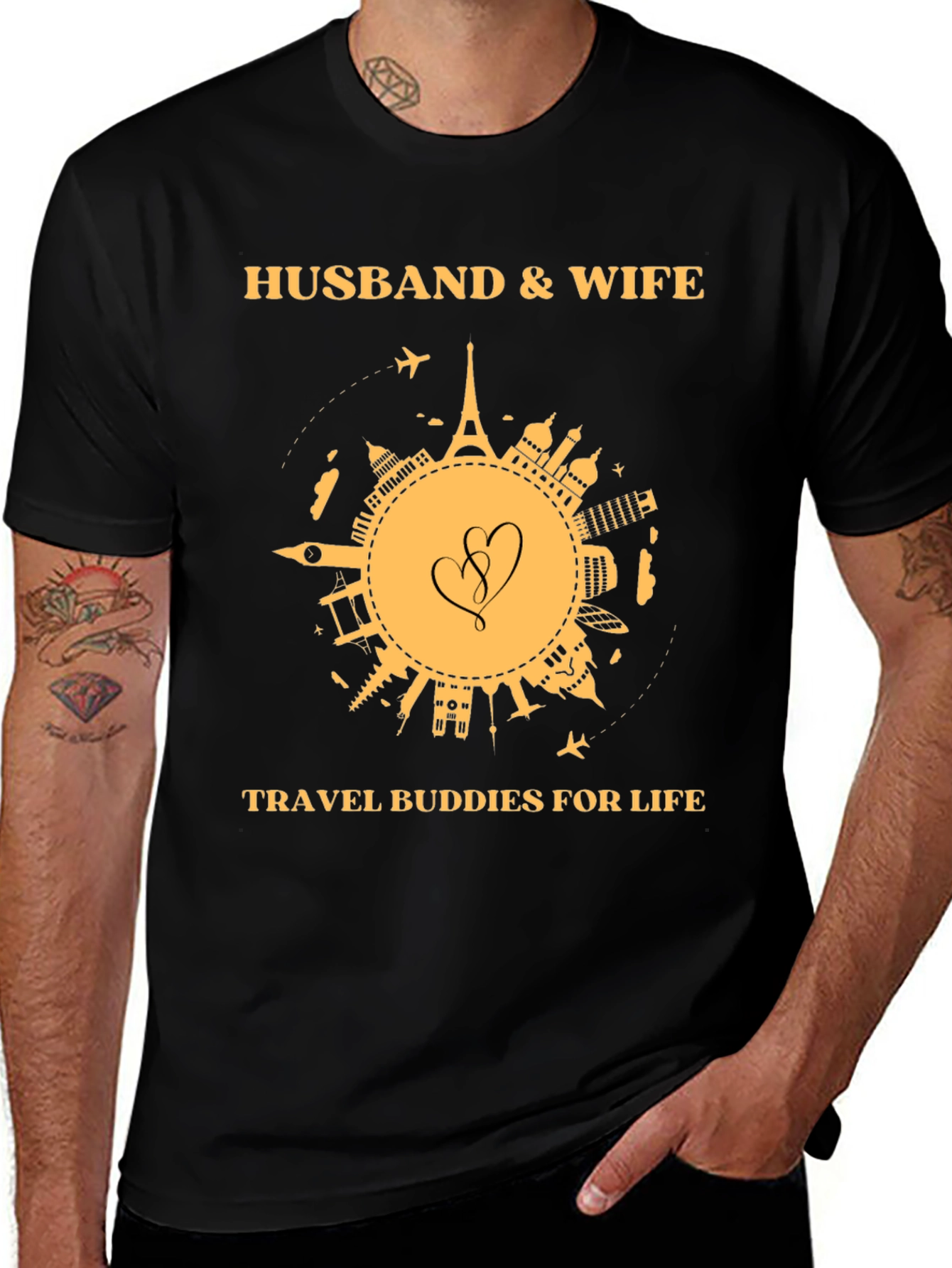 Variant 5 of Husband & Wife Travel Buddies T-Shirt
